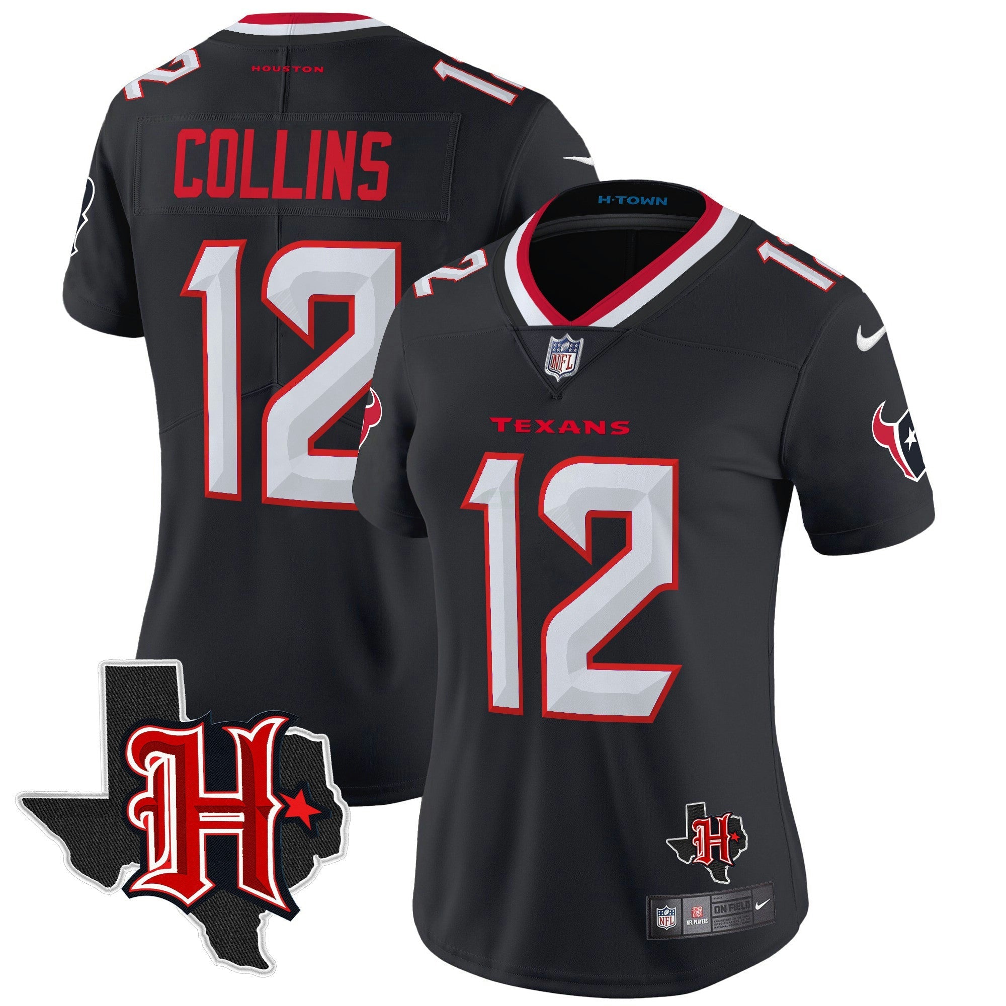 Camisa NFL Women’s Houston 2024 Texas Patch Vapor Limited Jersey V5