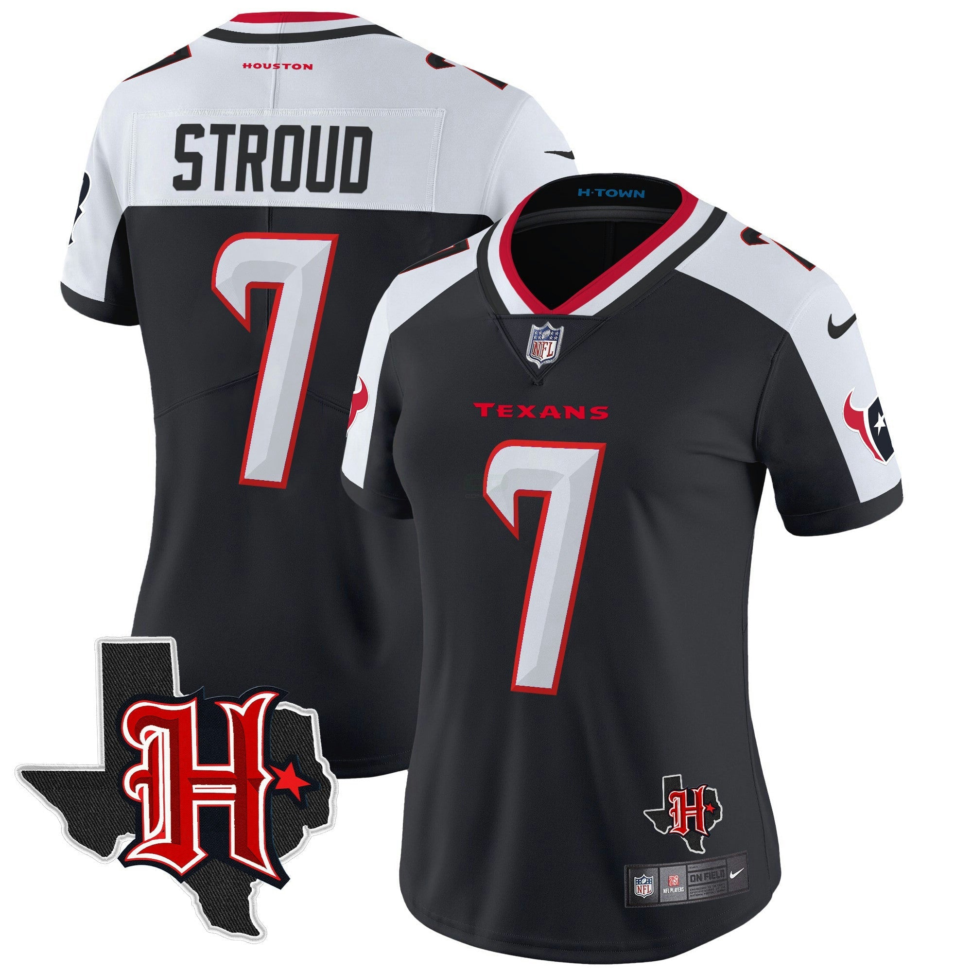 Camisa NFL Women’s Houston 2024 Texas Patch Vapor Limited Jersey V5