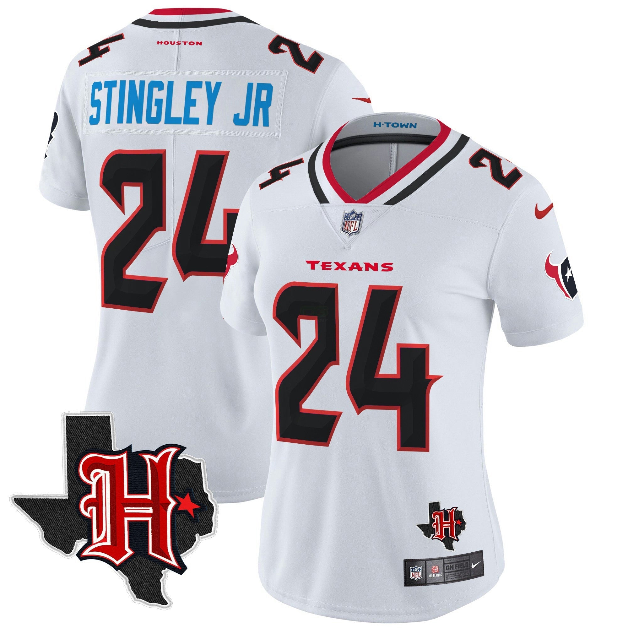 Camisa NFL Women’s Houston 2024 Texas Patch Vapor Limited Jersey V5
