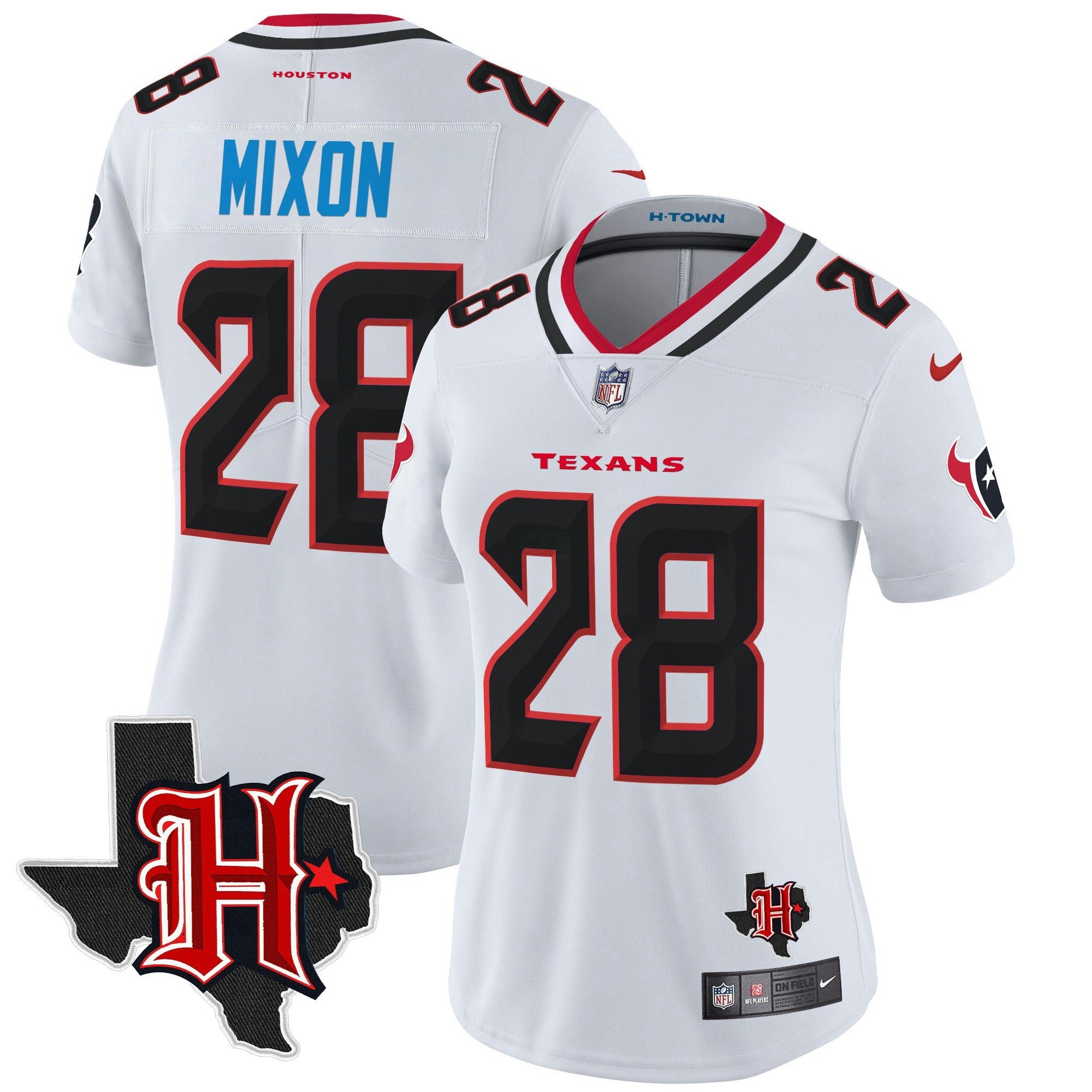 Camisa NFL Women’s Houston 2024 Texas Patch Vapor Limited Jersey V5