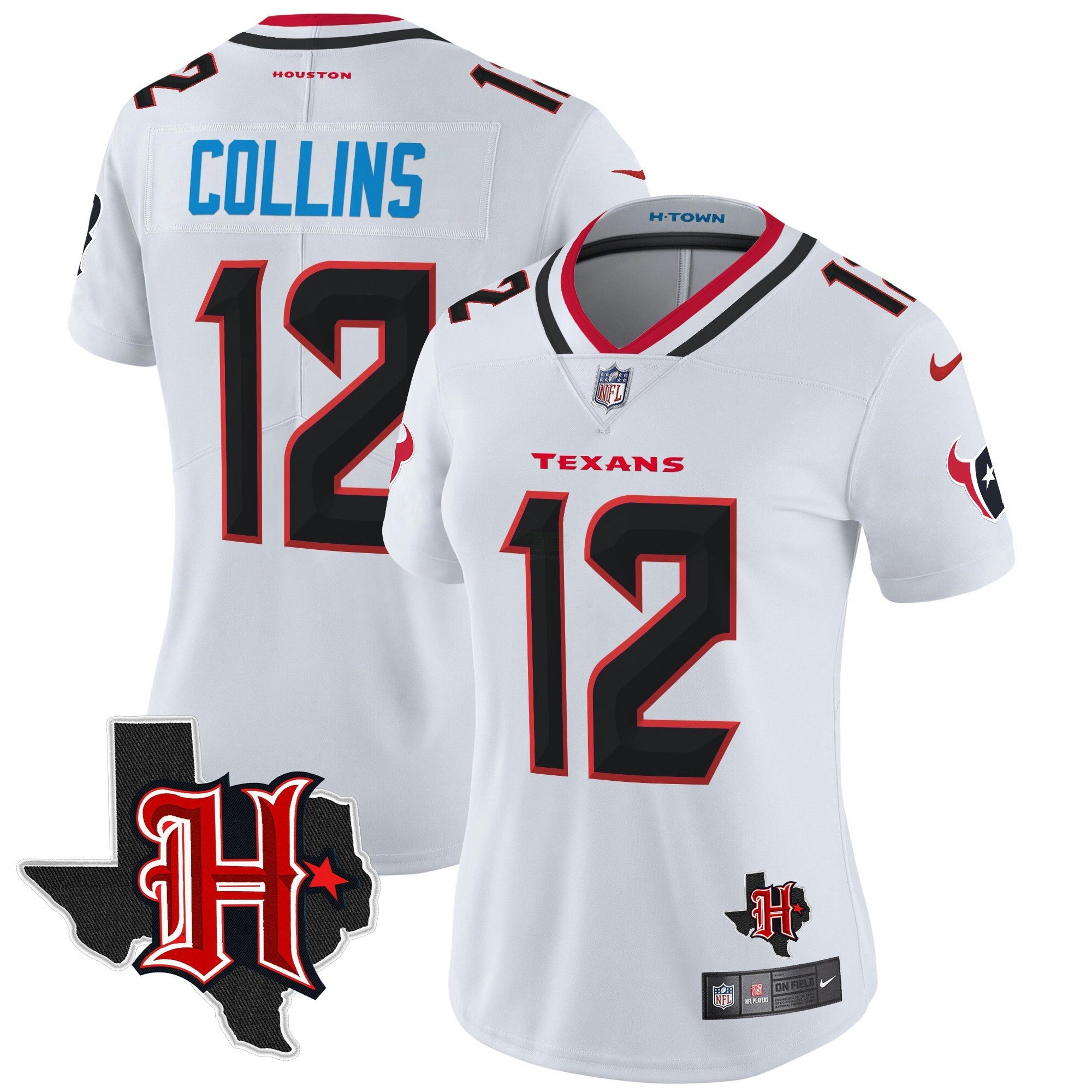 Camisa NFL Women’s Houston 2024 Texas Patch Vapor Limited Jersey V5