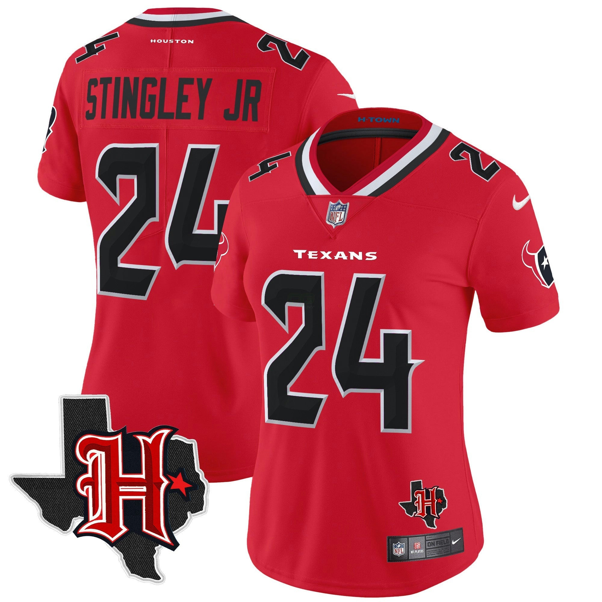 Camisa NFL Women’s Houston 2024 Texas Patch Vapor Limited Jersey V5