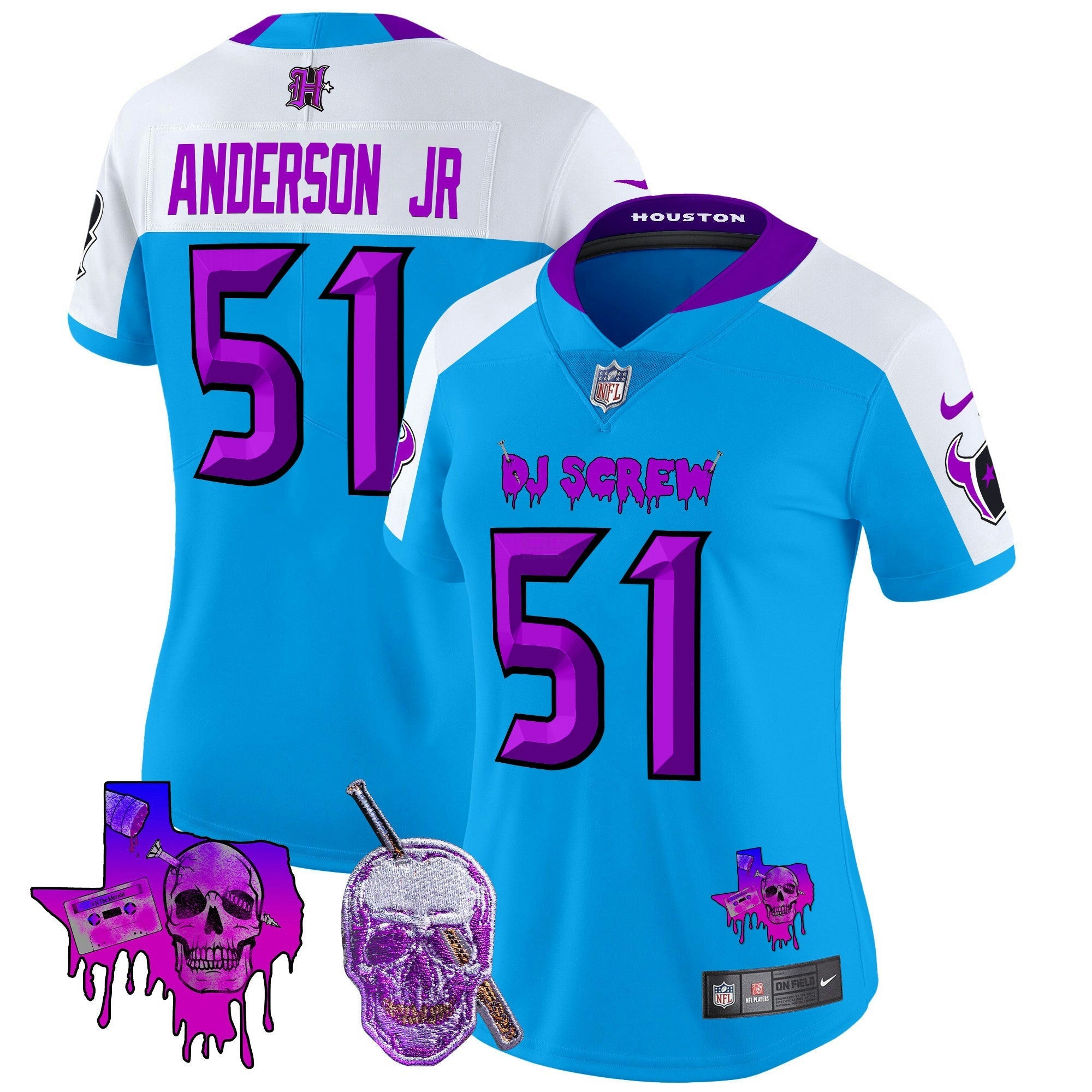 Camisa NFL Women’s Houston DJ Screw Vapor Limited Jersey