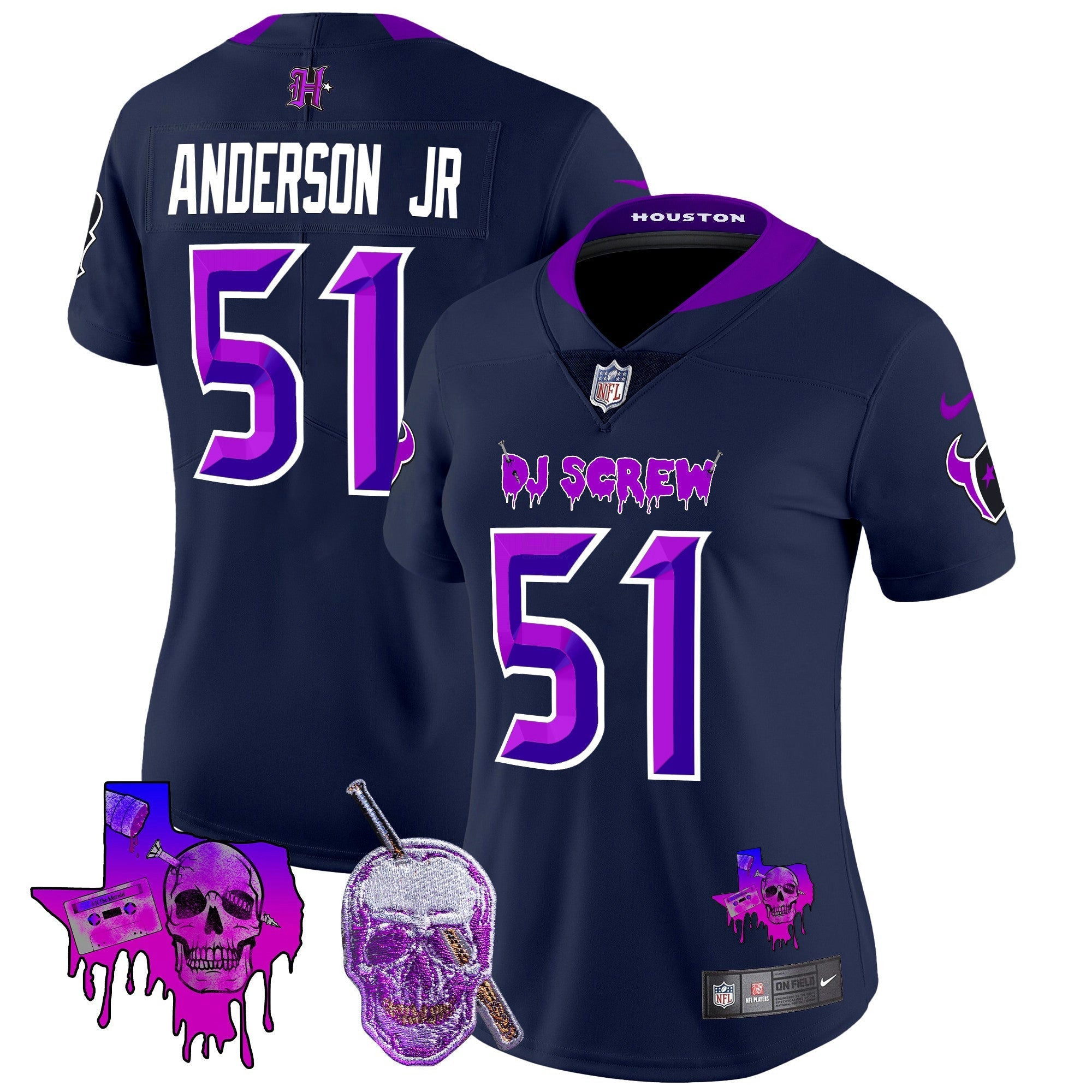 Camisa NFL Women’s Houston DJ Screw Vapor Limited Jersey