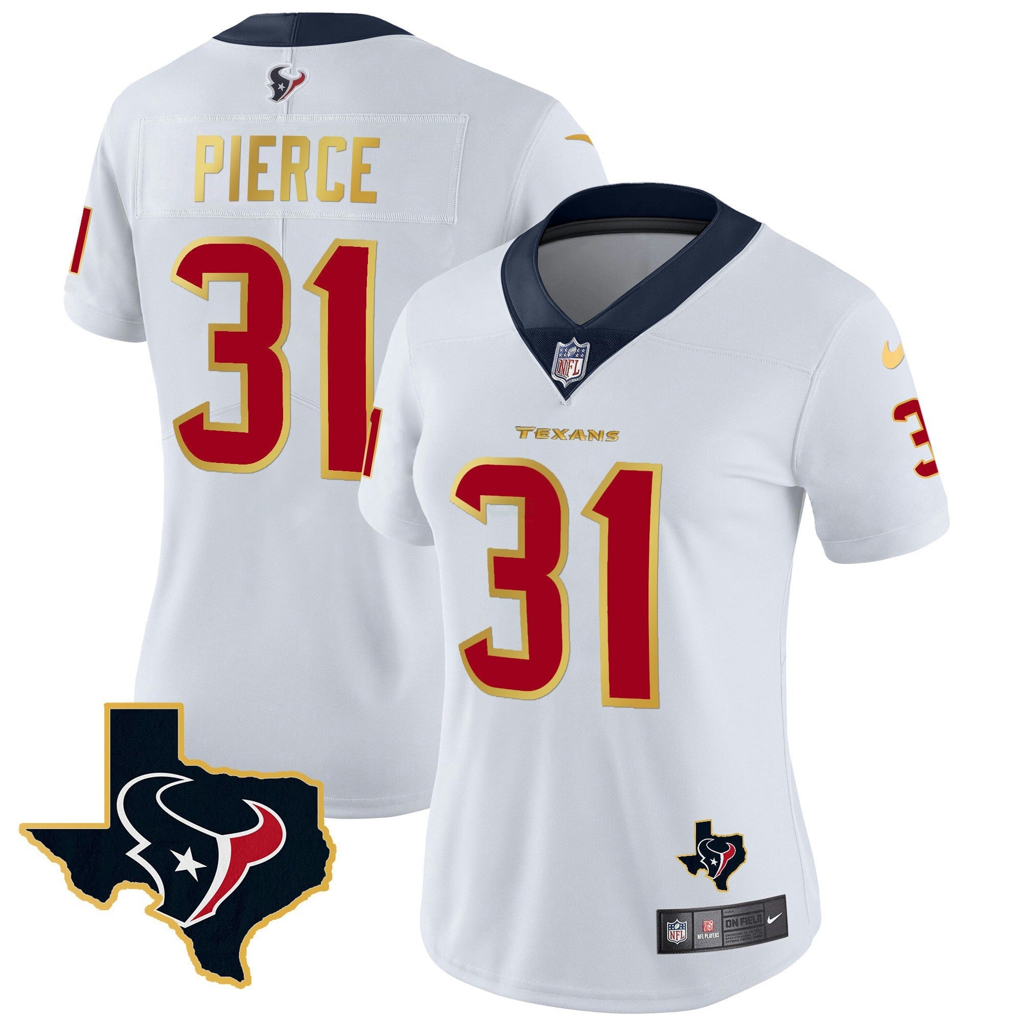 Camisa NFL Women’s Houston Gold Trim Vapor Jersey
