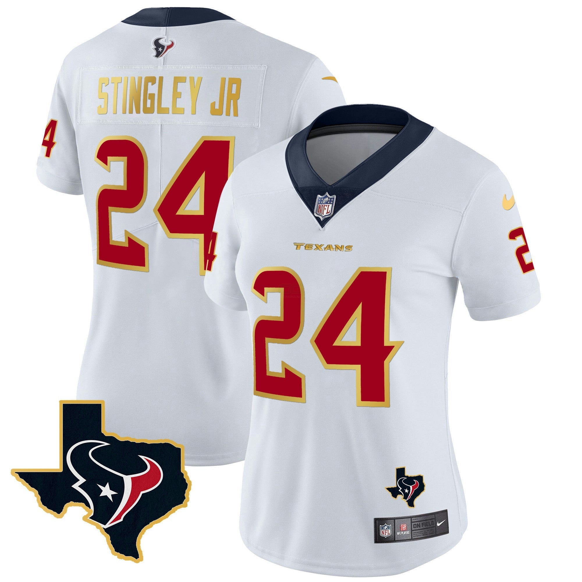 Camisa NFL Women’s Houston Gold Trim Vapor Jersey