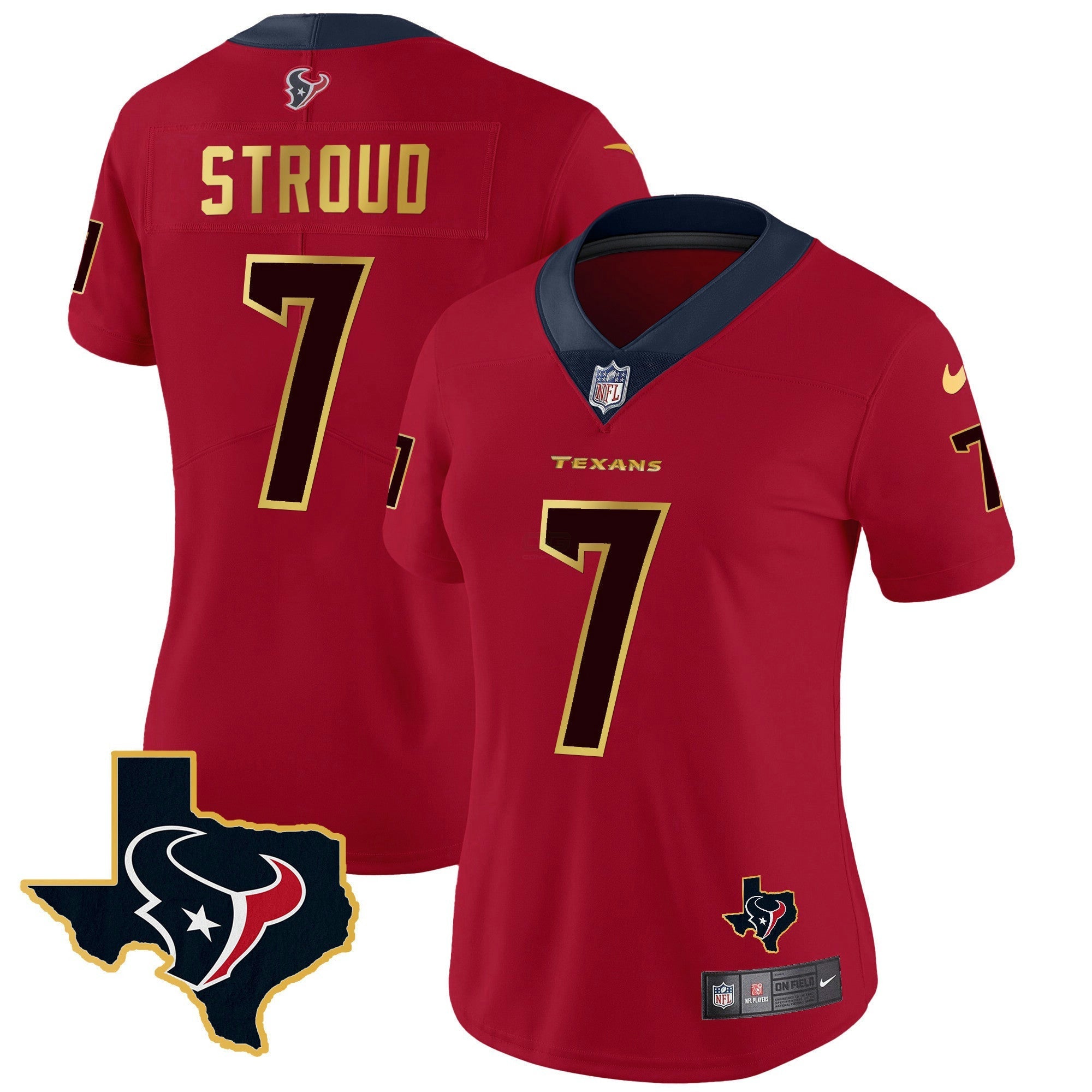 Camisa NFL Women’s Houston Gold Trim Vapor Jersey