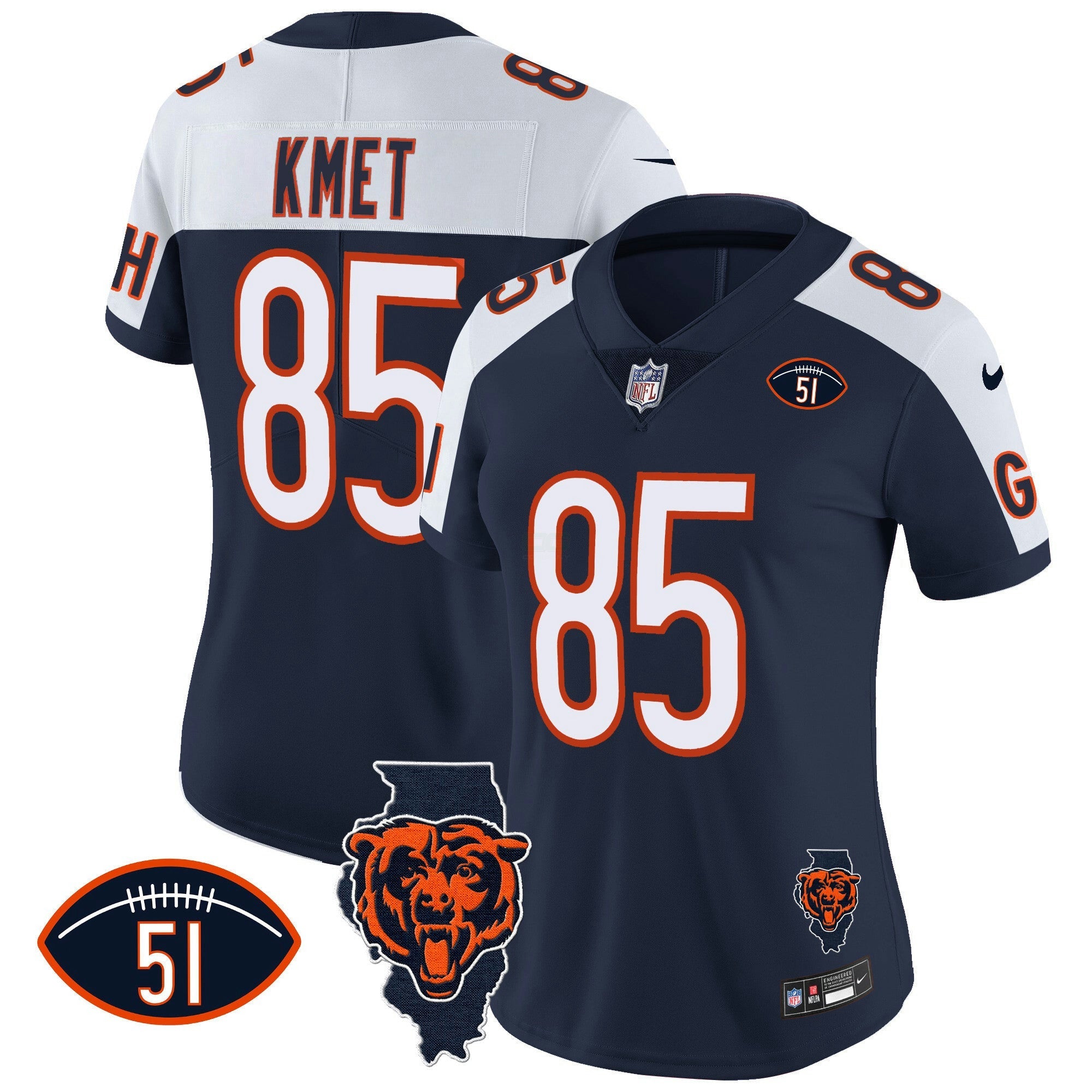 Camisa NFL Women’s Illinois Patch Vapor Jersey