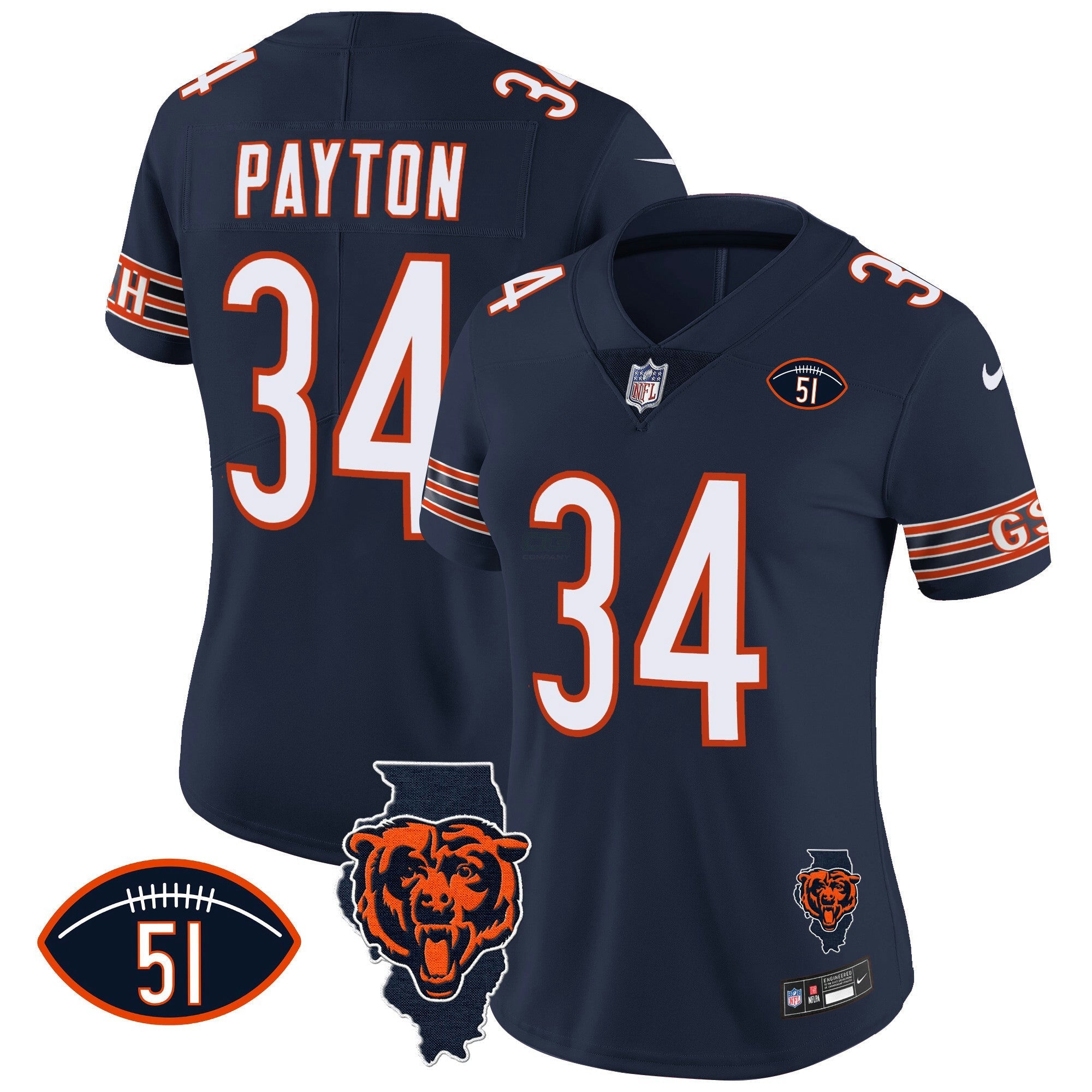 Camisa NFL Women’s Illinois Patch Vapor Jersey