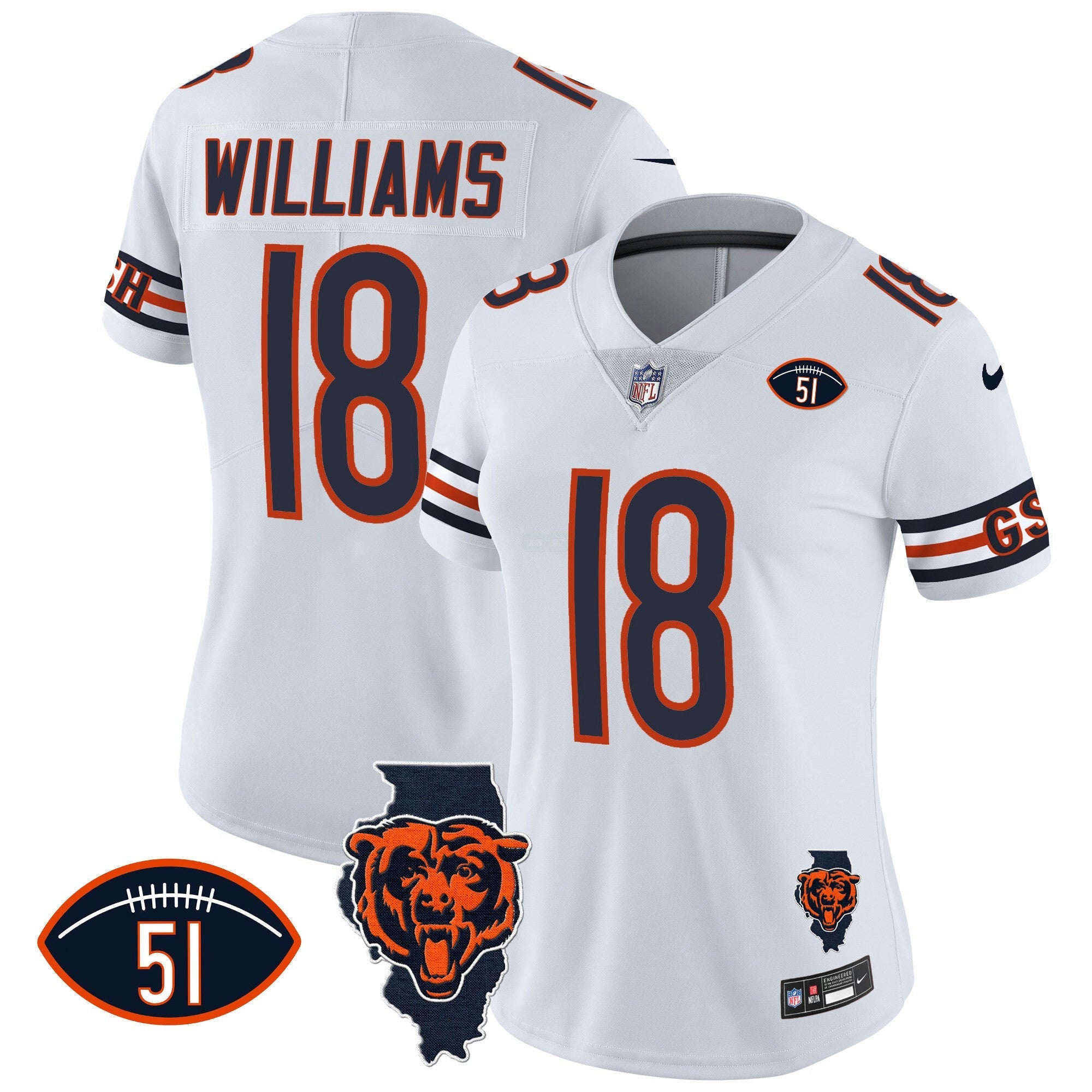 Camisa NFL Women’s Illinois Patch Vapor Jersey