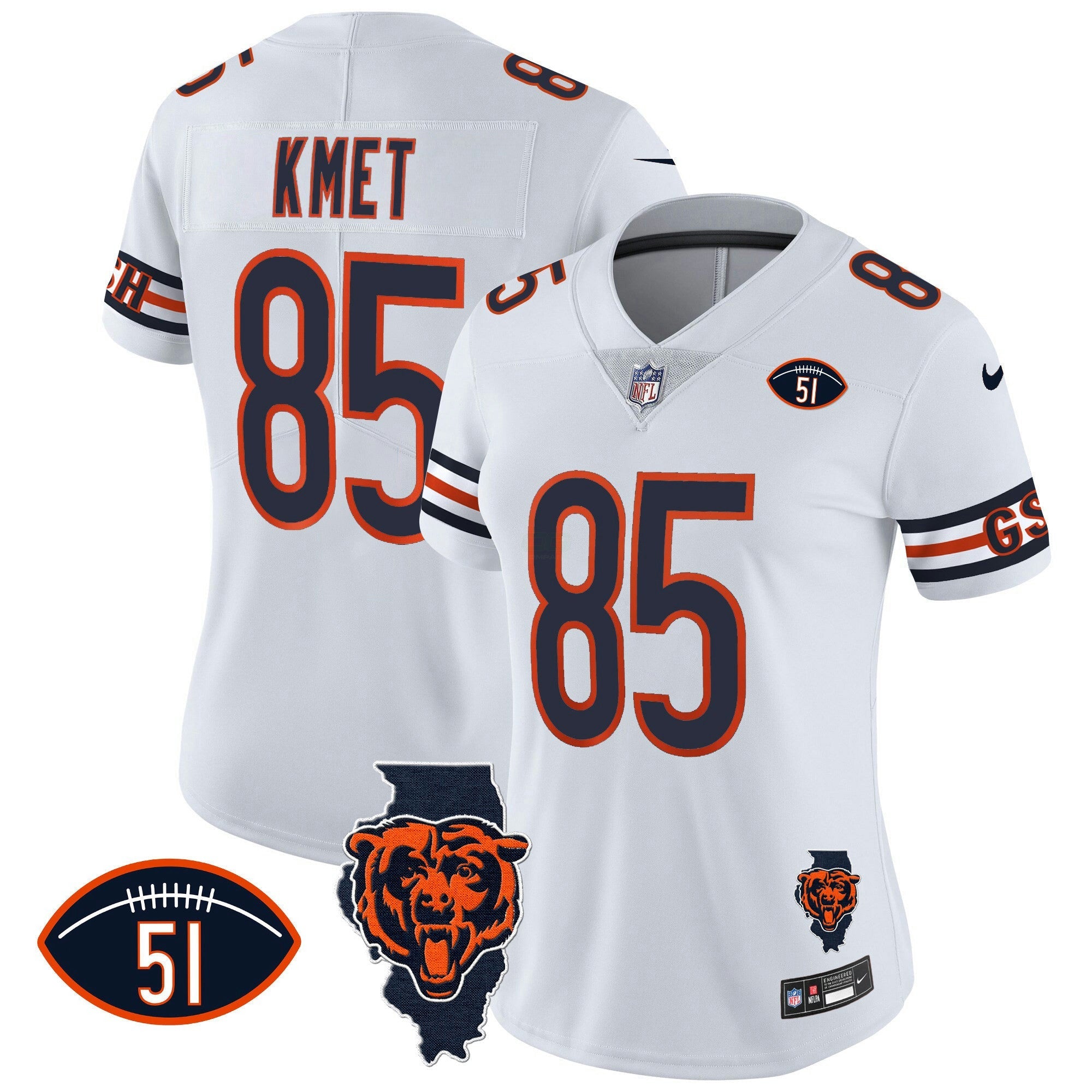 Camisa NFL Women’s Illinois Patch Vapor Jersey
