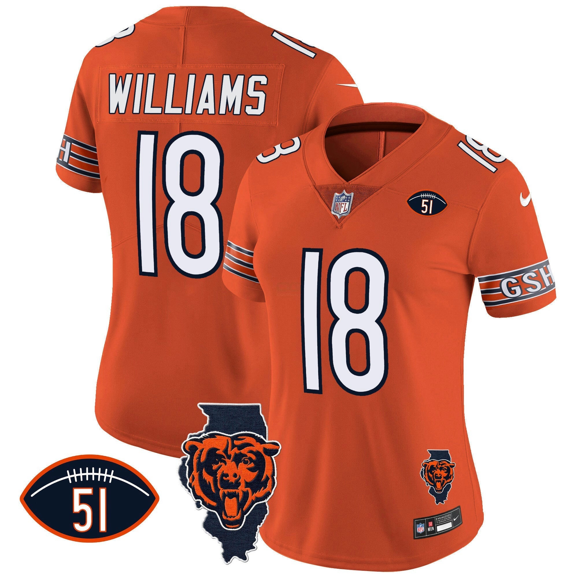 Camisa NFL Women’s Illinois Patch Vapor Jersey