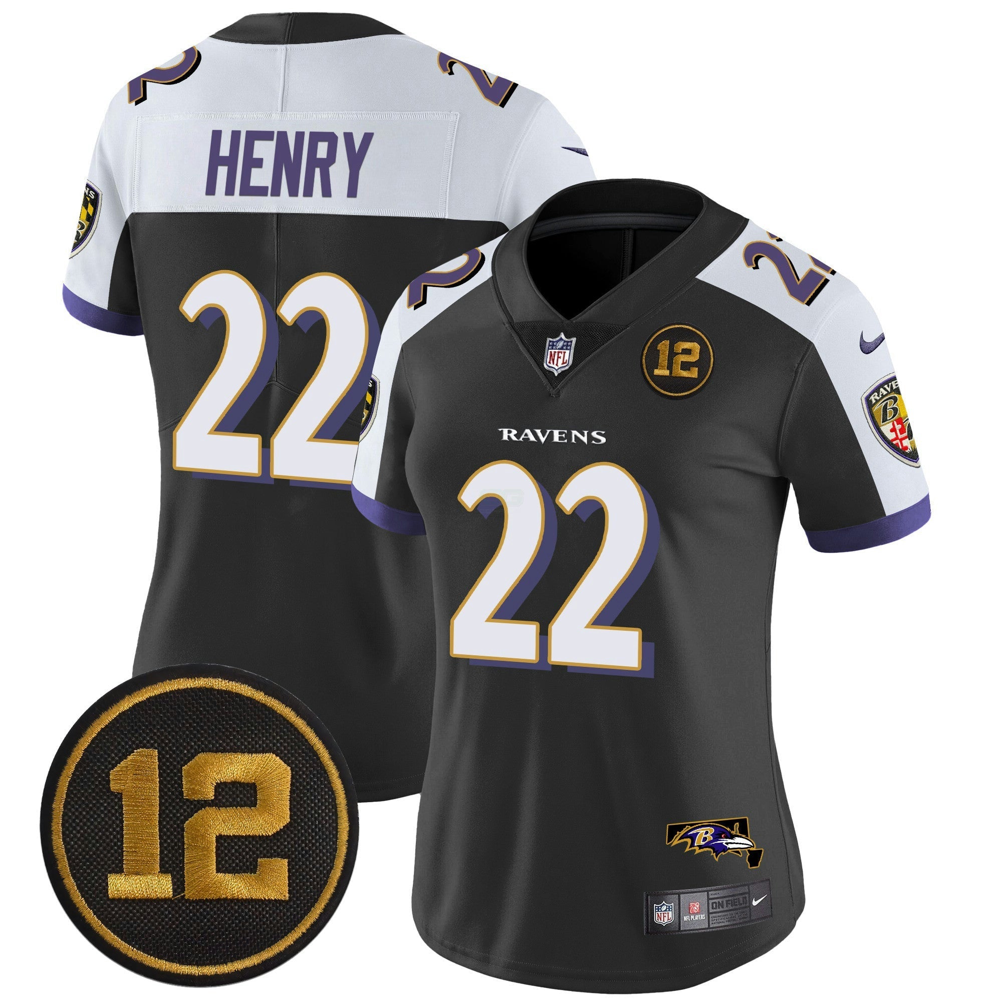 Camisa NFL Women’s Jacoby Jones Patch Vapor Limited Jersey