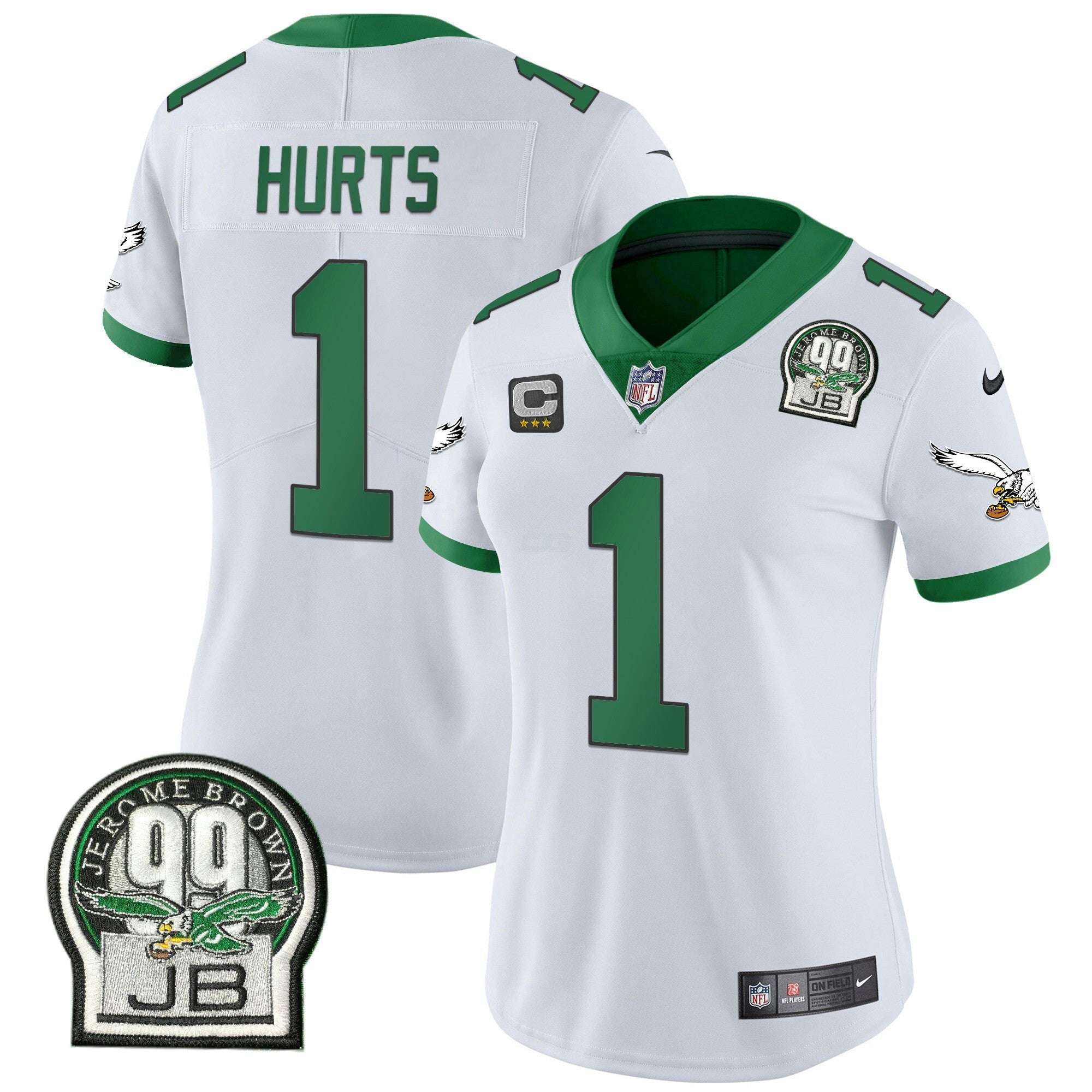 Camisa NFL Women’s Jerome Brown Patch Kelly Green Alternativa Jersey V2