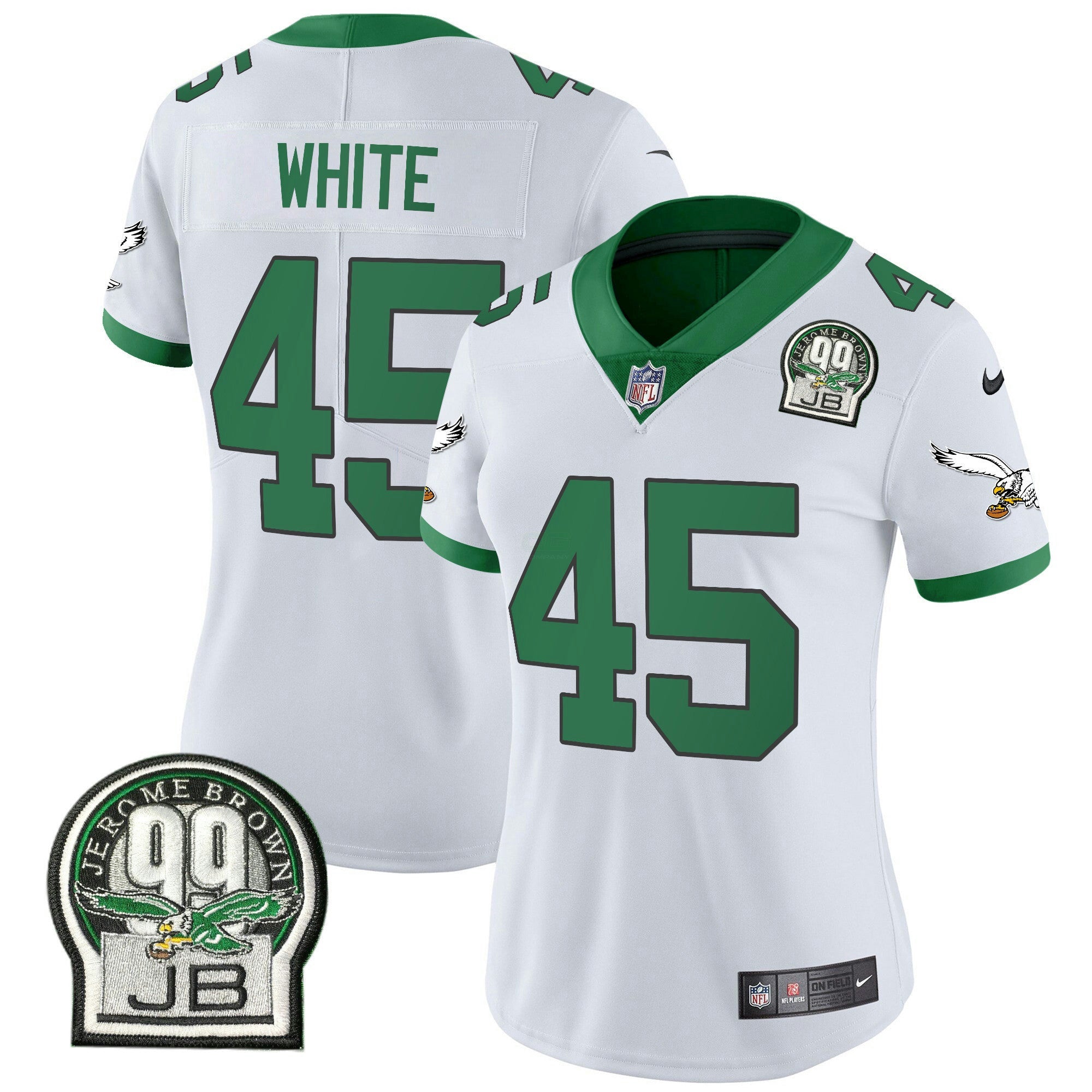 Camisa NFL Women’s Jerome Brown Patch Kelly Green Alternativa Jersey V2
