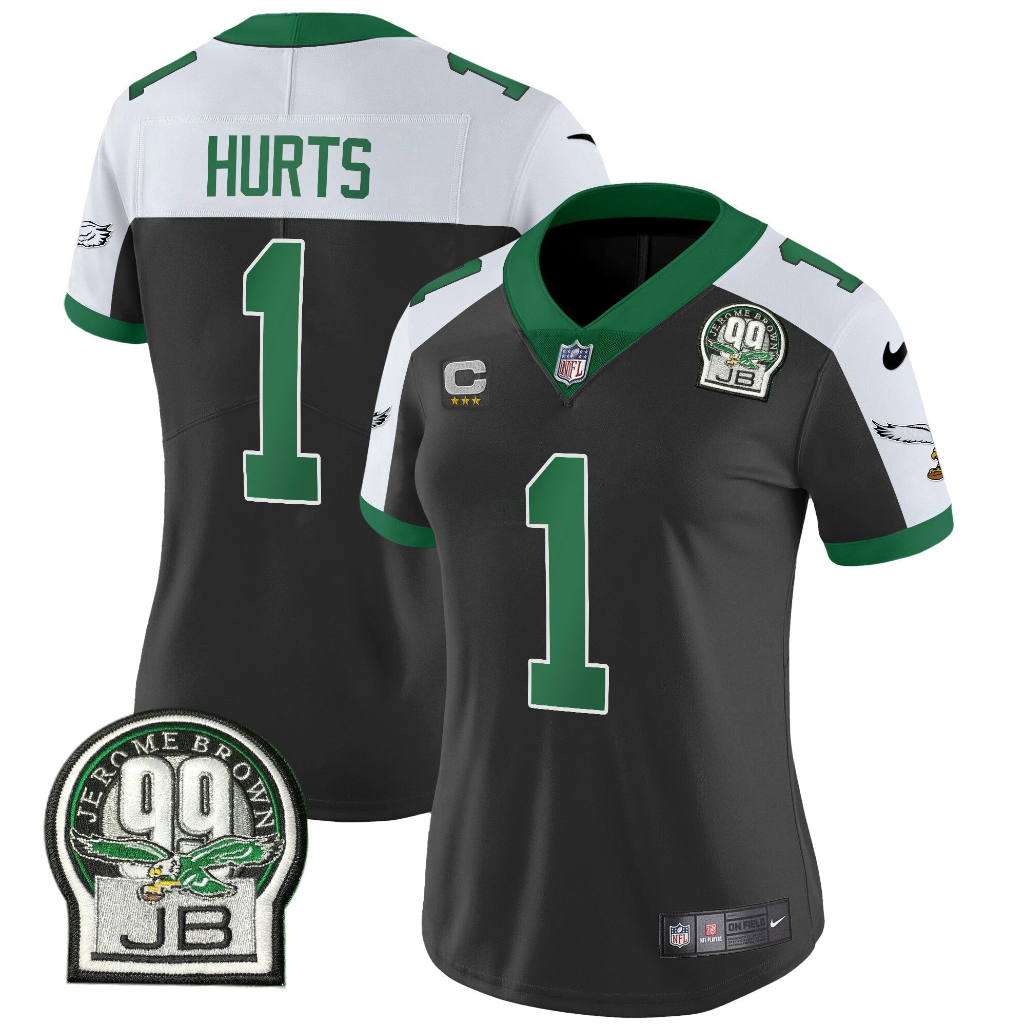 Camisa NFL Women’s Jerome Brown Patch Kelly Green Alternativa Jersey V2