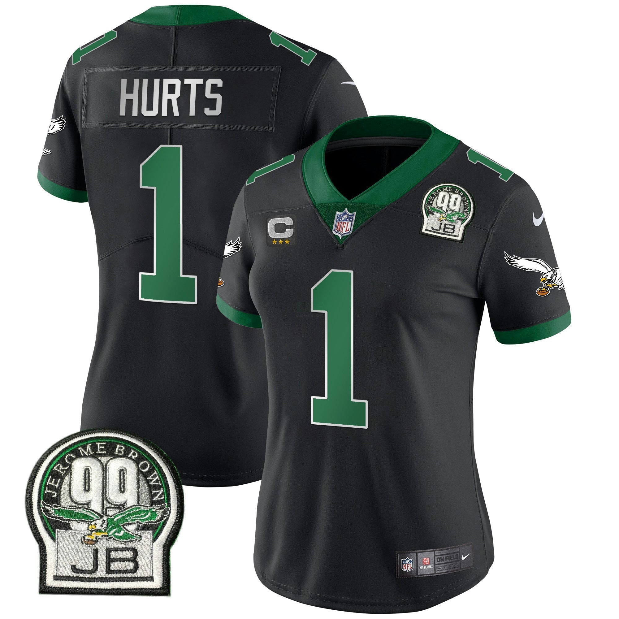 Camisa NFL Women’s Jerome Brown Retired Patch Dourada & Kelly Jersey