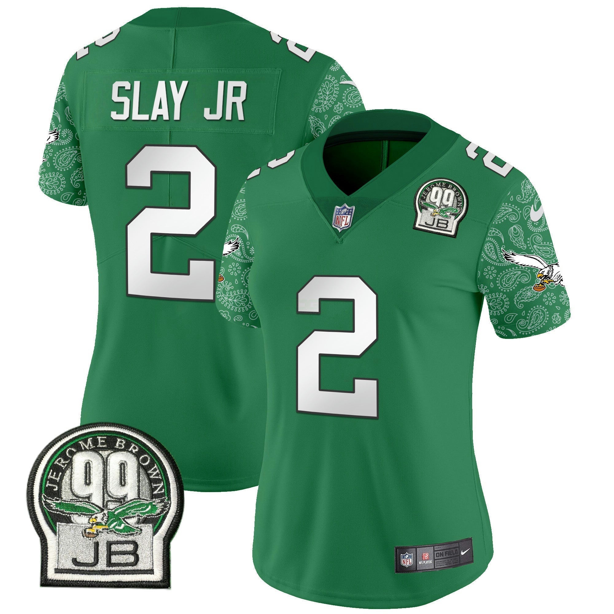 Camisa NFL Women’s Kelly Green Vapor Limited Jersey V4
