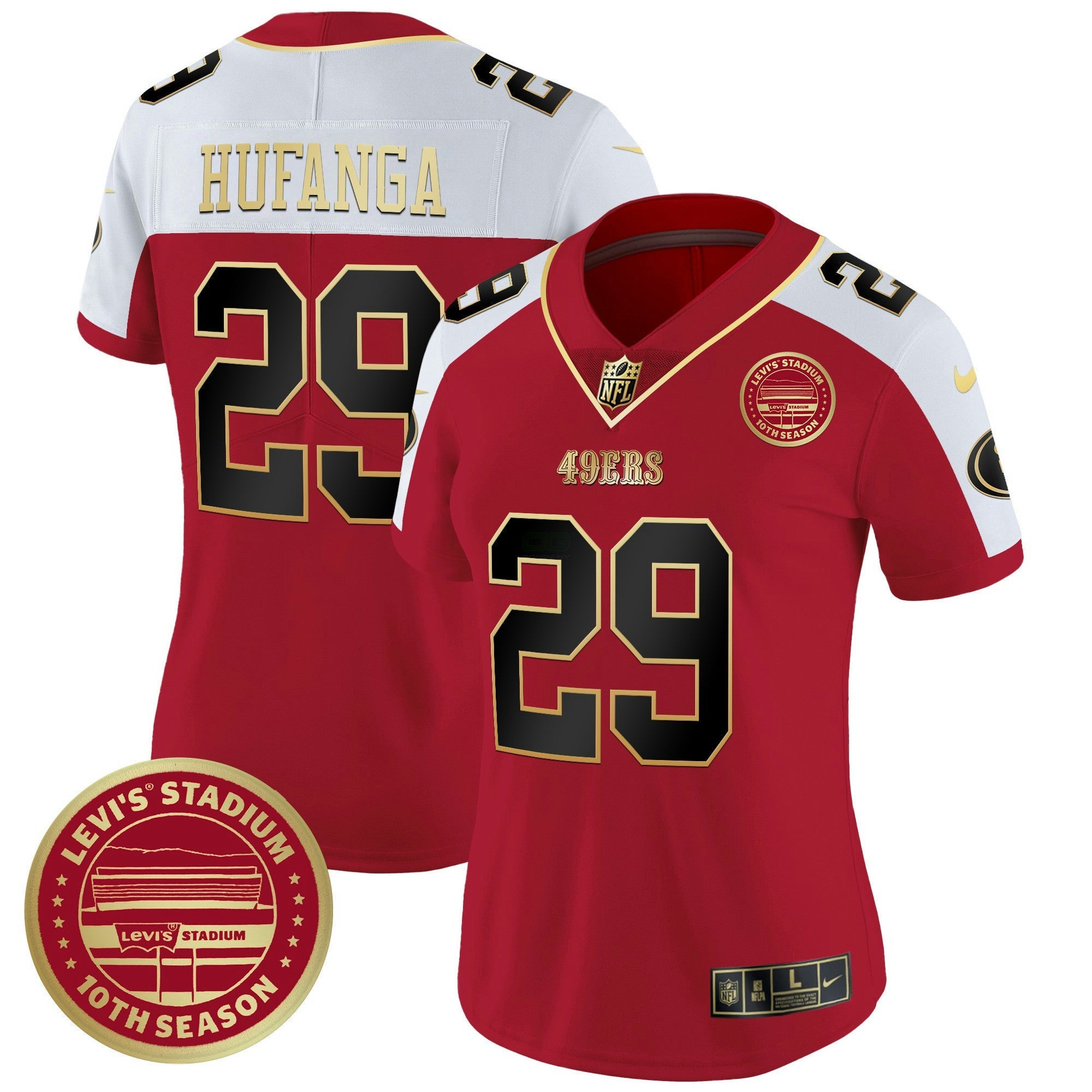 Camisa NFL Women’s Levi’S Stadium 10th Season Patch Vapor Limited Jersey
