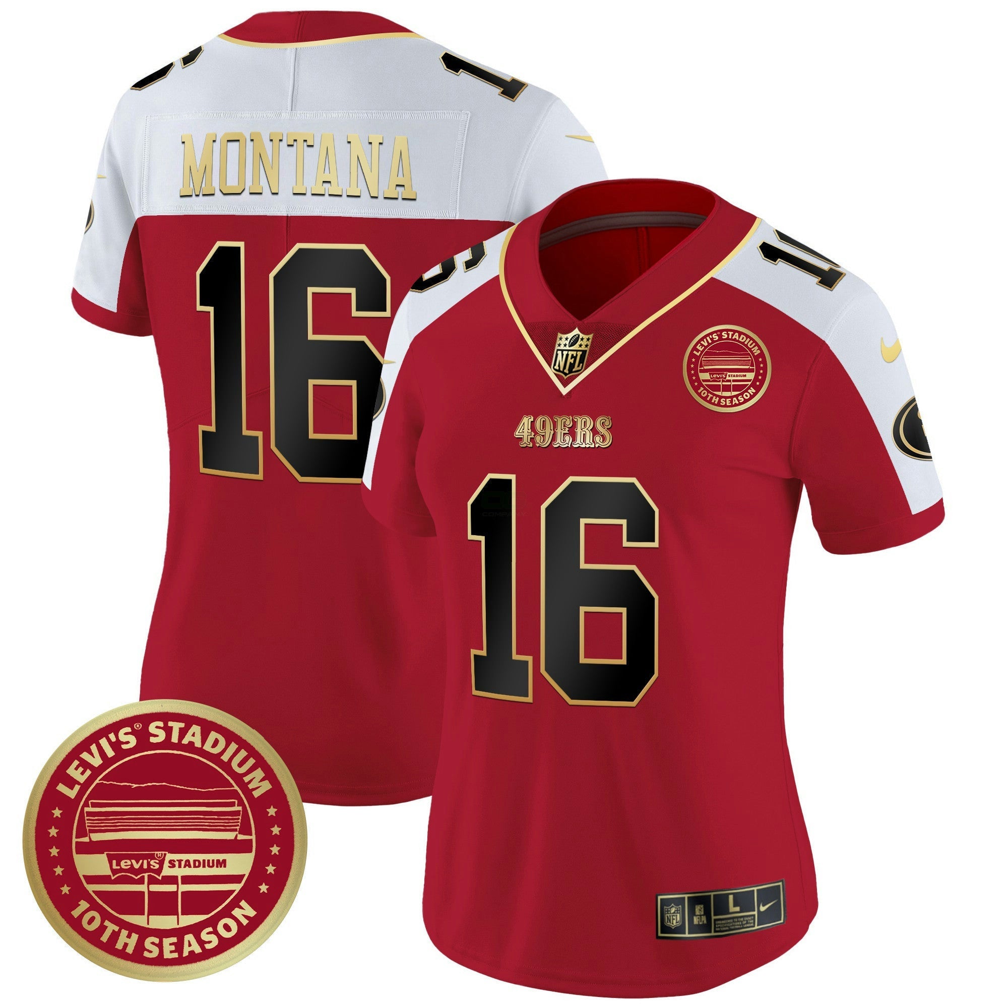 Camisa NFL Women’s Levi’S Stadium 10th Season Patch Vapor Limited Jersey