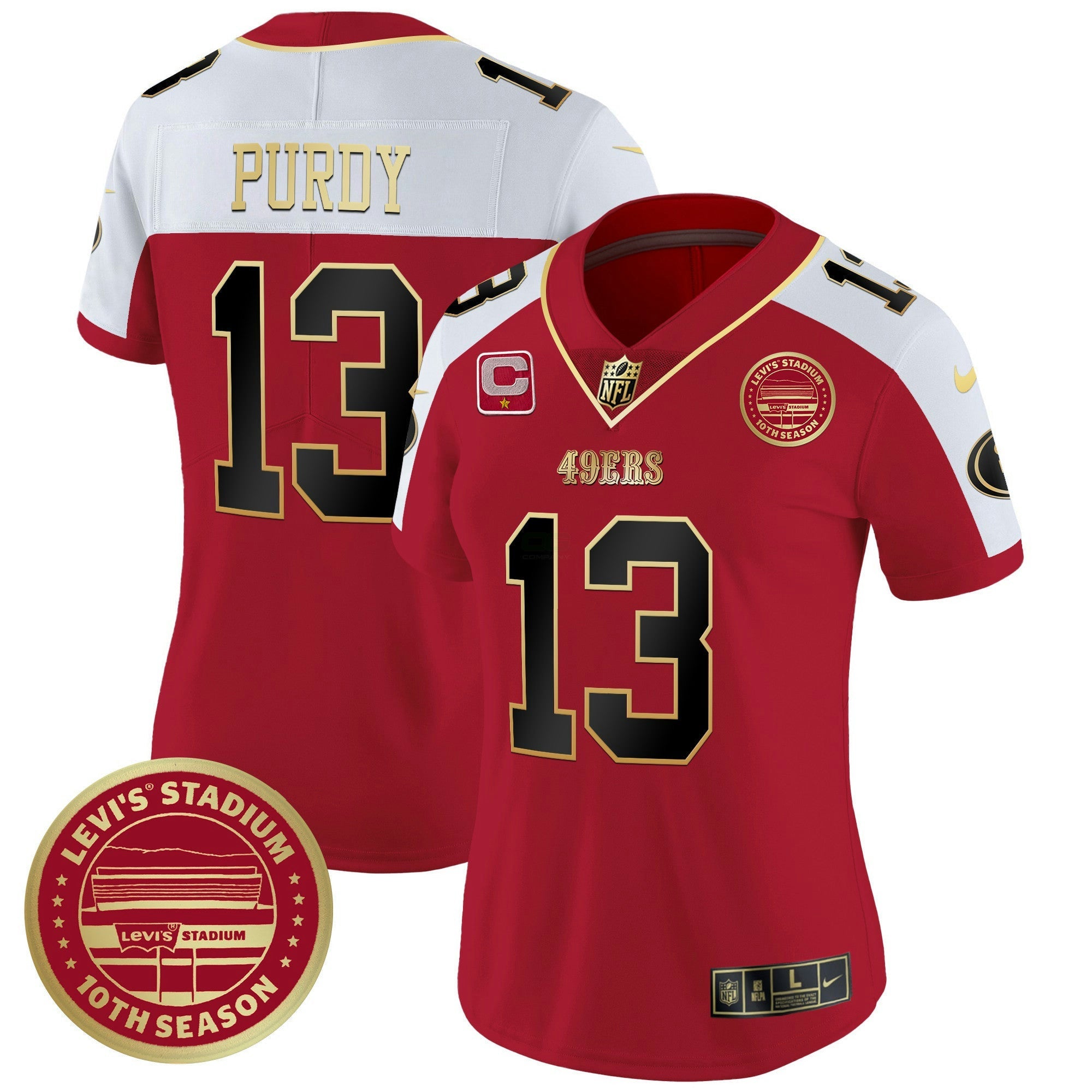 Camisa NFL Women’s Levi’S Stadium 10th Season Patch Vapor Limited Jersey