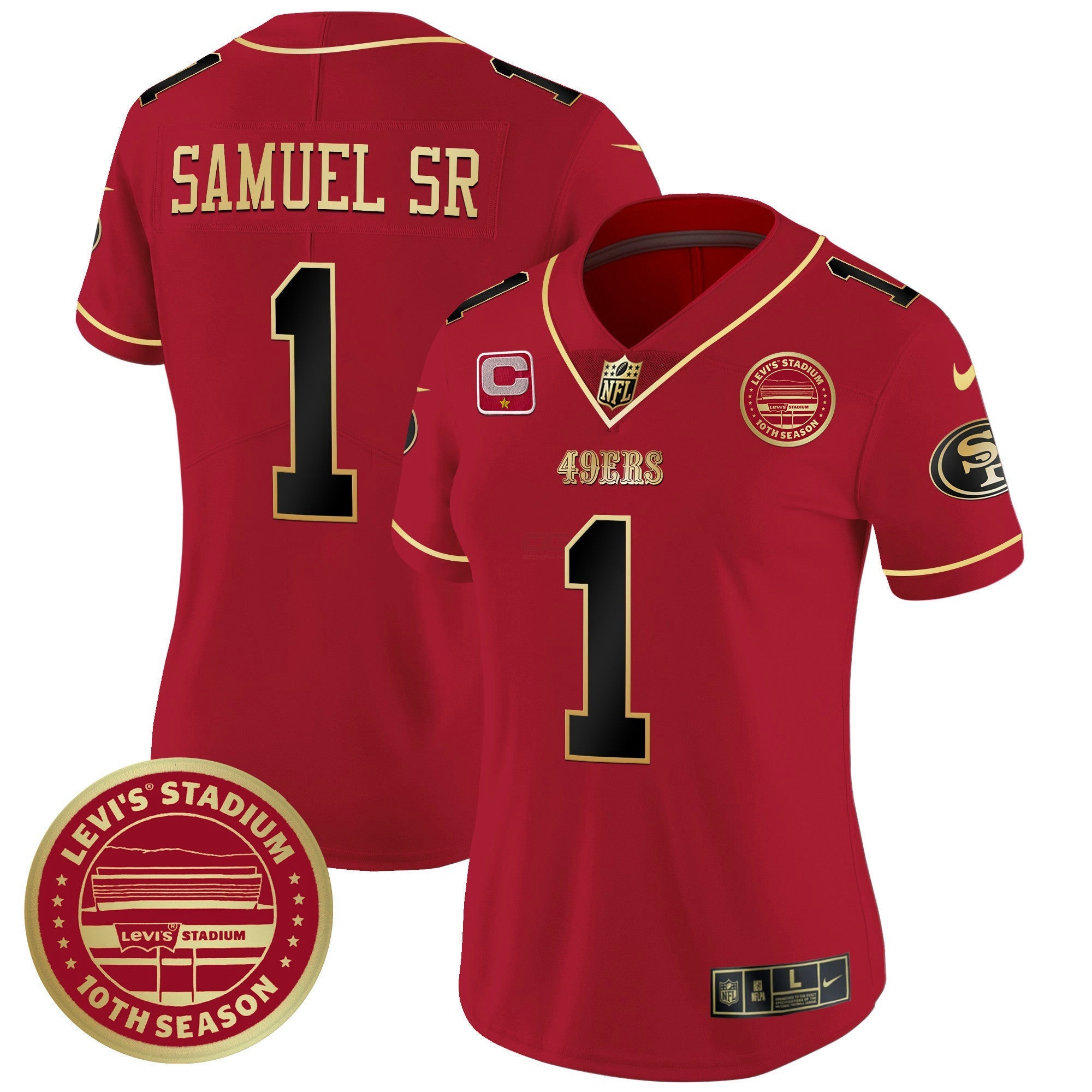Camisa NFL Women’s Levi’S Stadium 10th Season Patch Vapor Limited Jersey