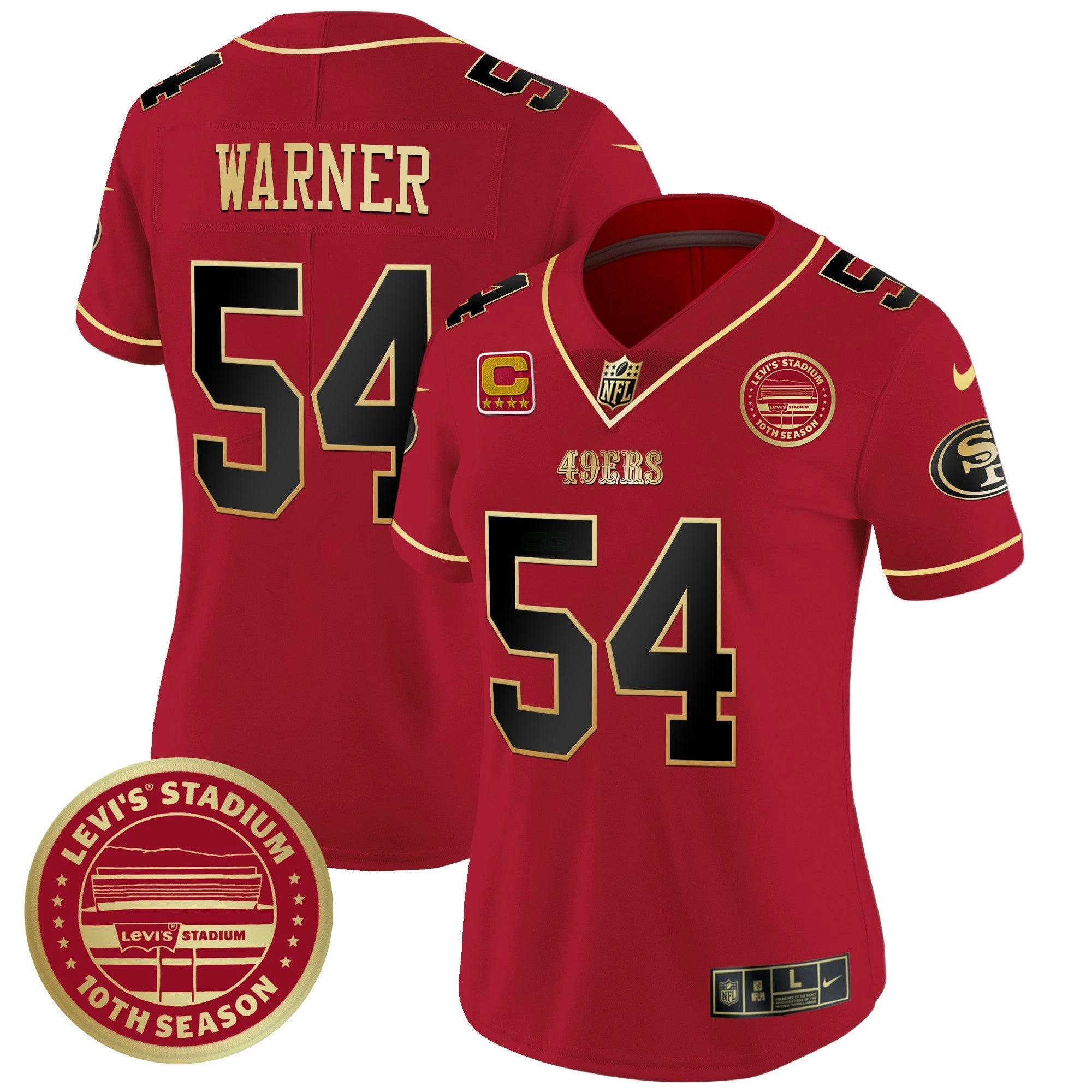 Camisa NFL Women’s Levi’S Stadium 10th Season Patch Vapor Limited Jersey