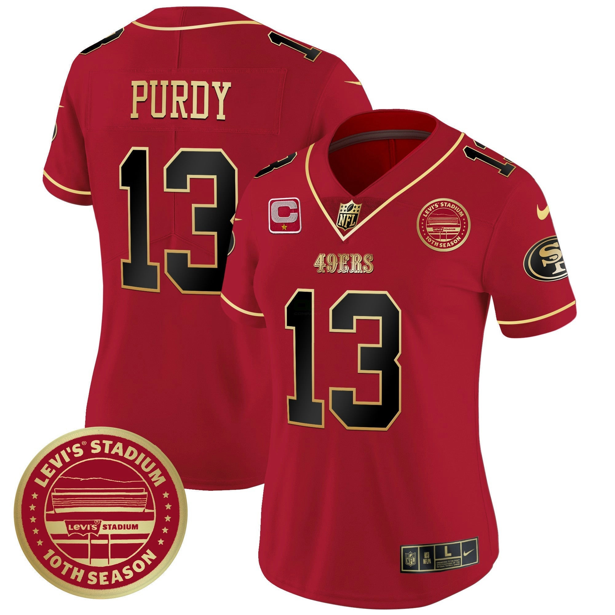 Camisa NFL Women’s Levi’S Stadium 10th Season Patch Vapor Limited Jersey