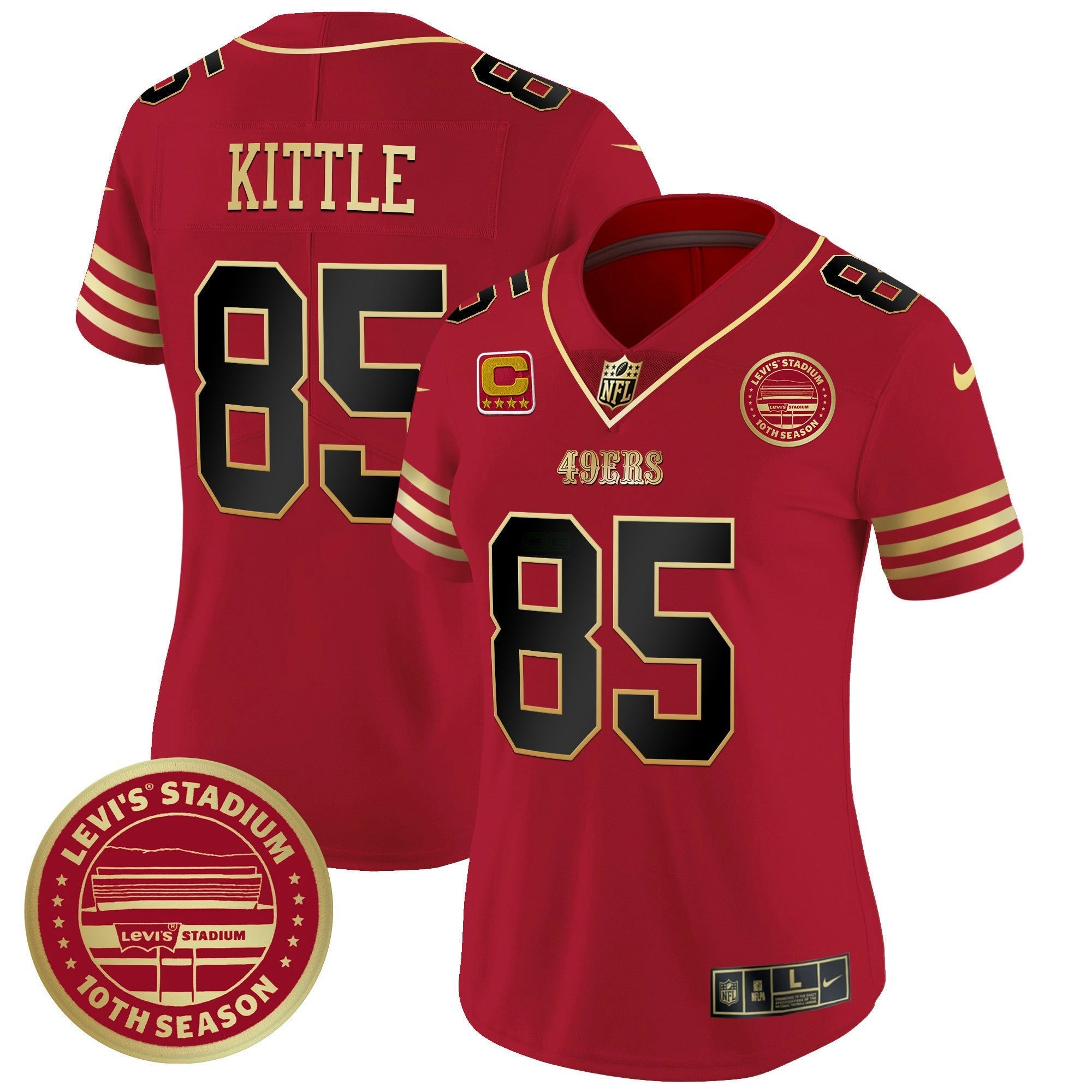 Camisa NFL Women’s Levi’S Stadium 10th Season Patch Vapor Limited Jersey