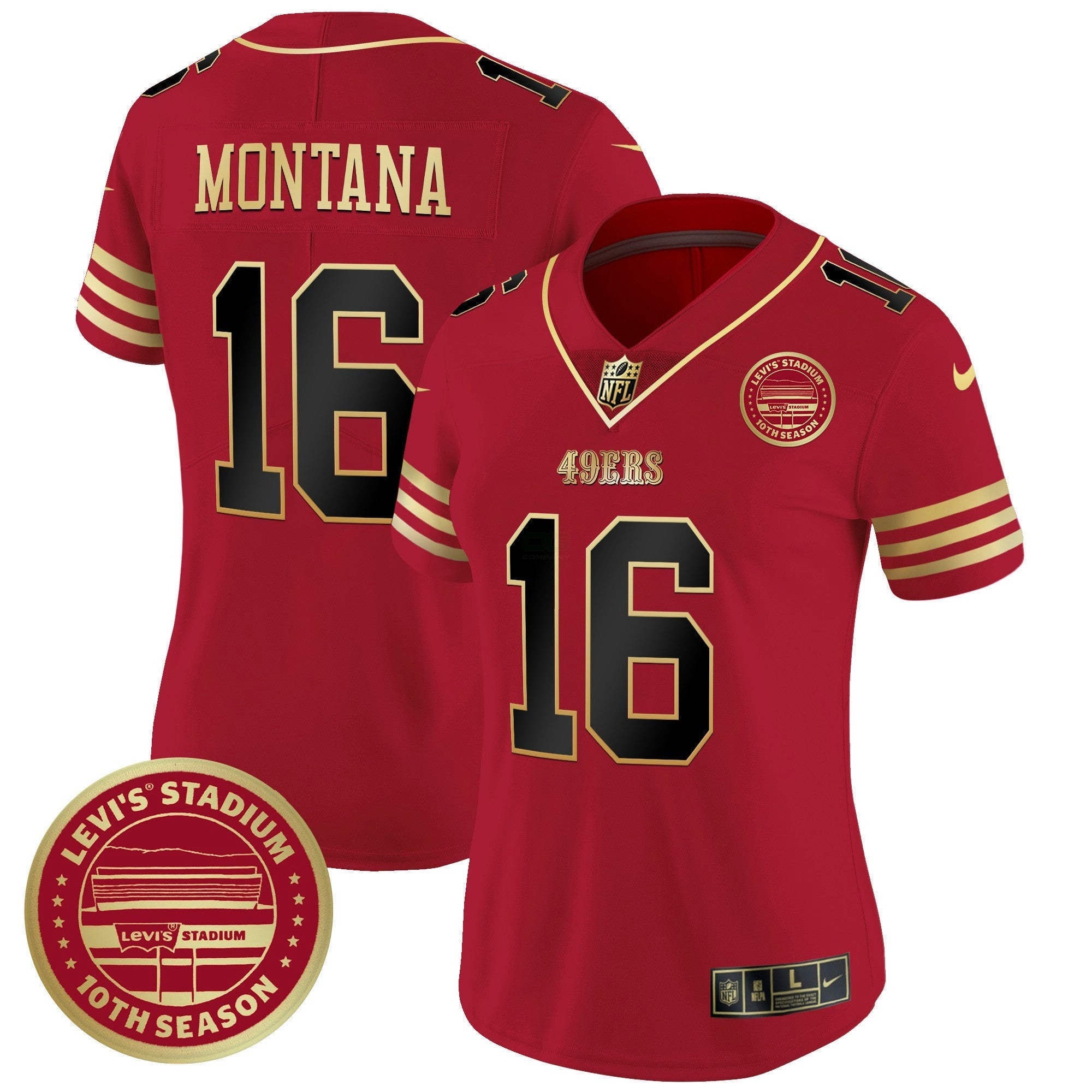 Camisa NFL Women’s Levi’S Stadium 10th Season Patch Vapor Limited Jersey