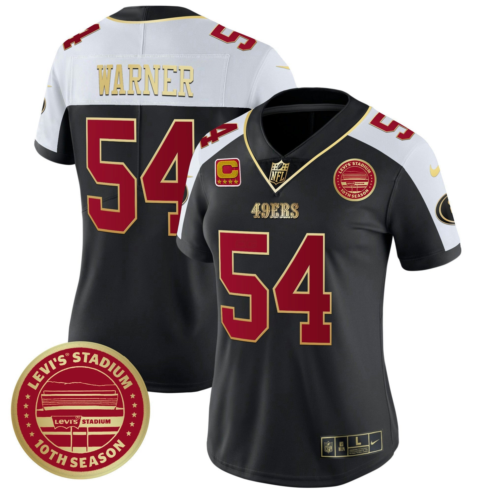 Camisa NFL Women’s Levi’S Stadium 10th Season Patch Vapor Limited Jersey