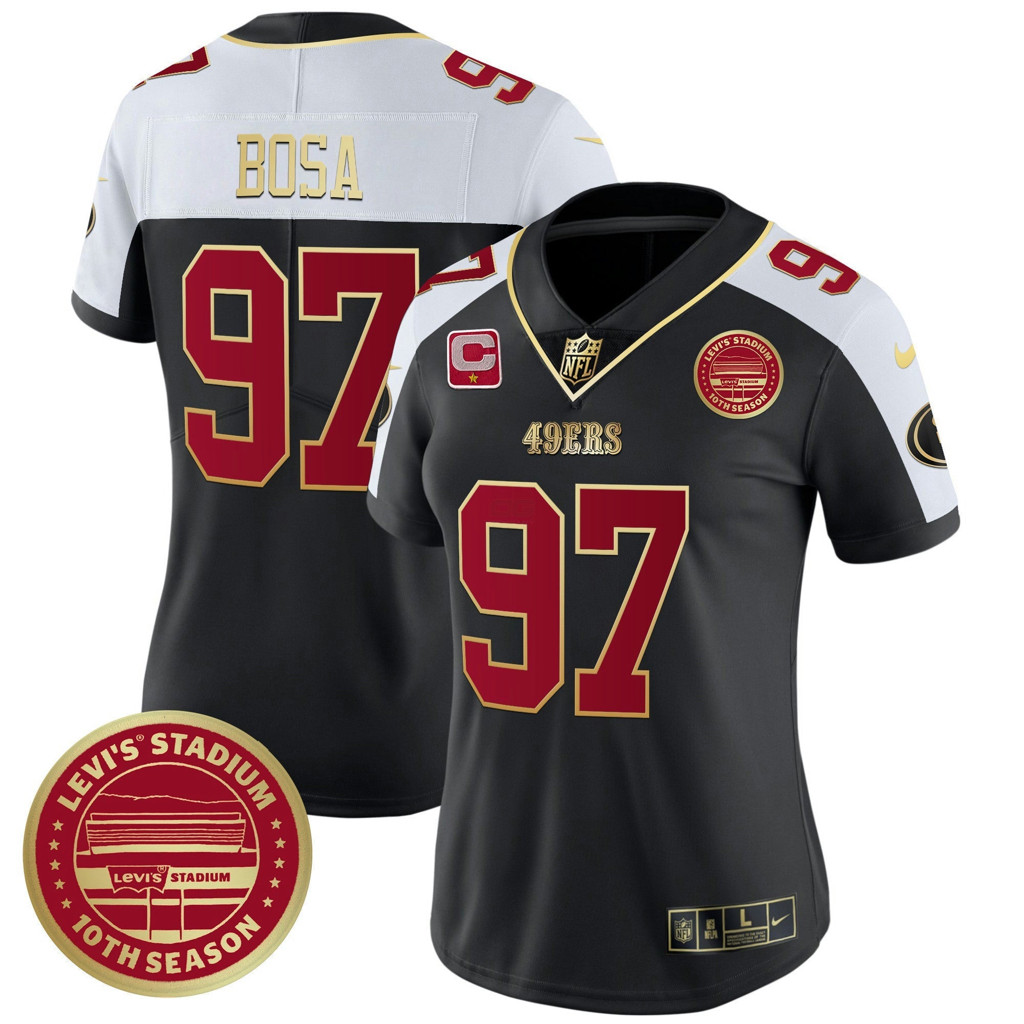 Camisa NFL Women’s Levi’S Stadium 10th Season Patch Vapor Limited Jersey