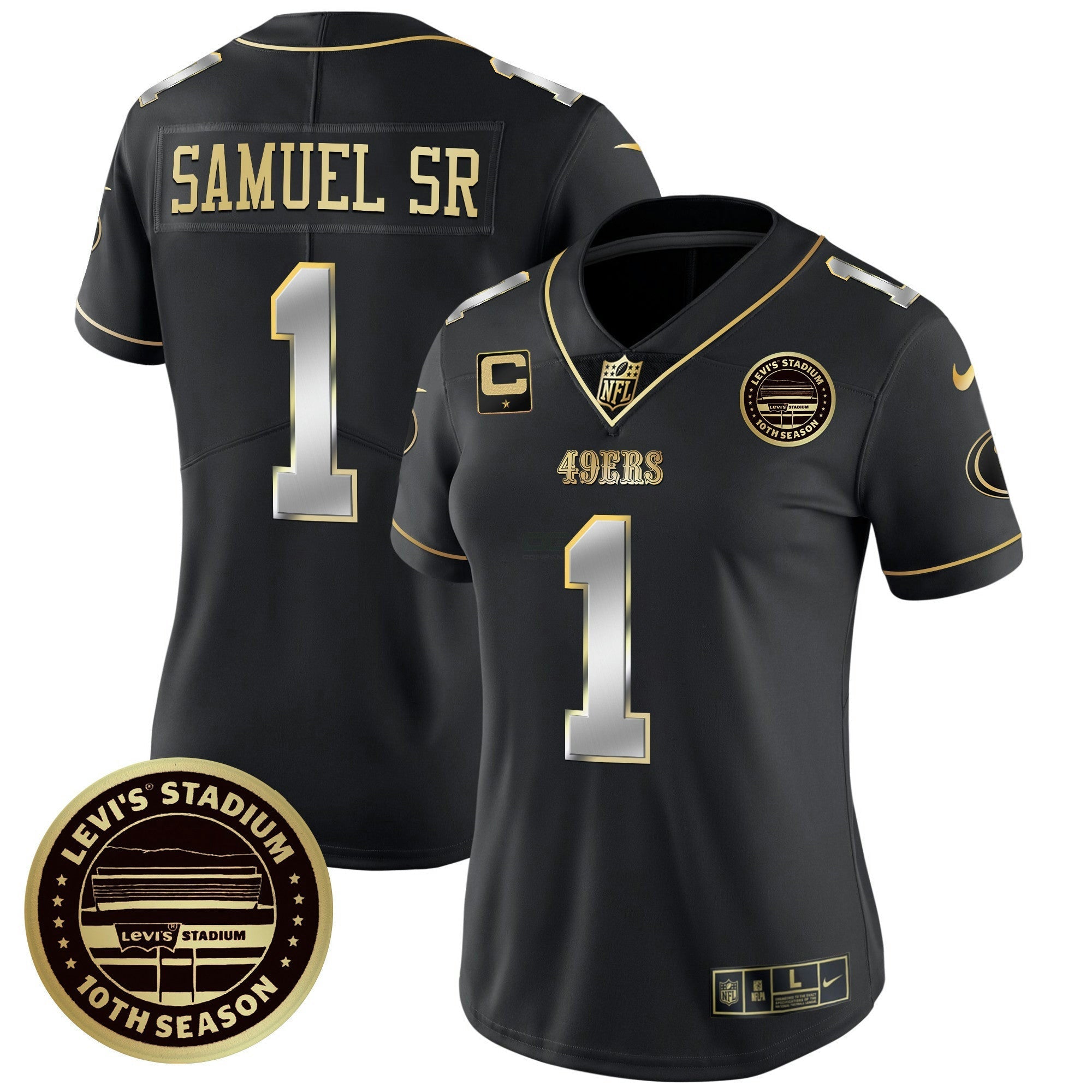 Camisa NFL Women’s Levi’S Stadium 10th Season Patch Vapor Limited Jersey