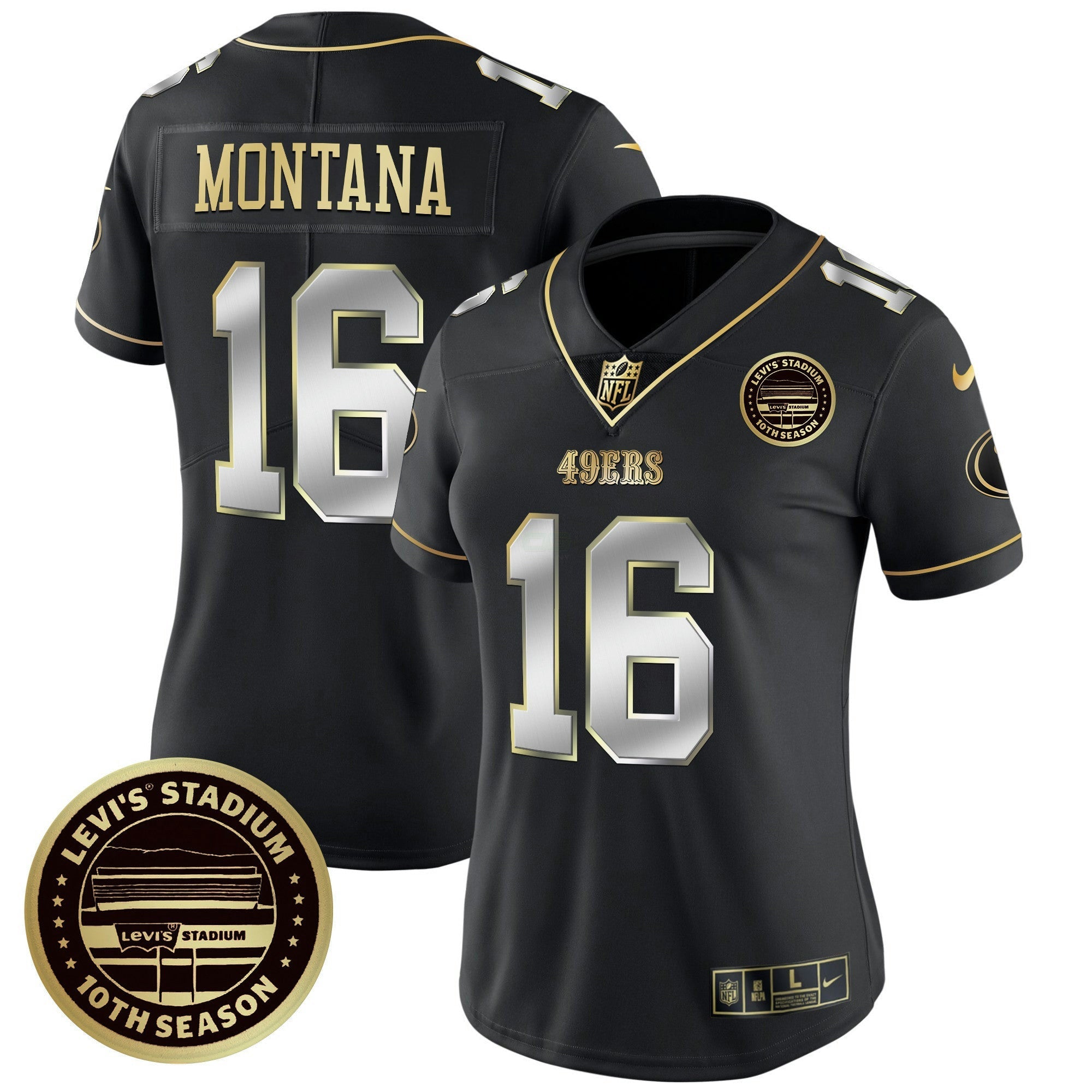 Camisa NFL Women’s Levi’S Stadium 10th Season Patch Vapor Limited Jersey
