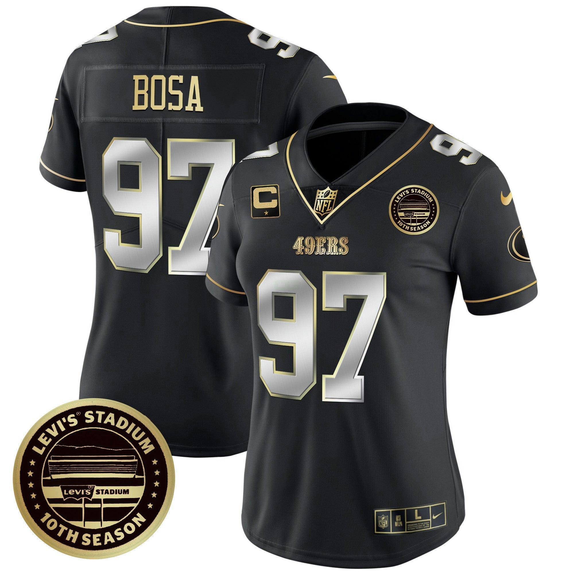Camisa NFL Women’s Levi’S Stadium 10th Season Patch Vapor Limited Jersey