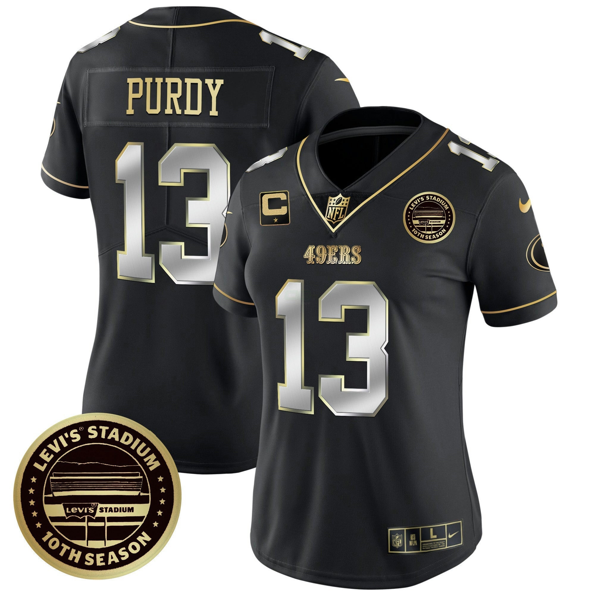 Camisa NFL Women’s Levi’S Stadium 10th Season Patch Vapor Limited Jersey