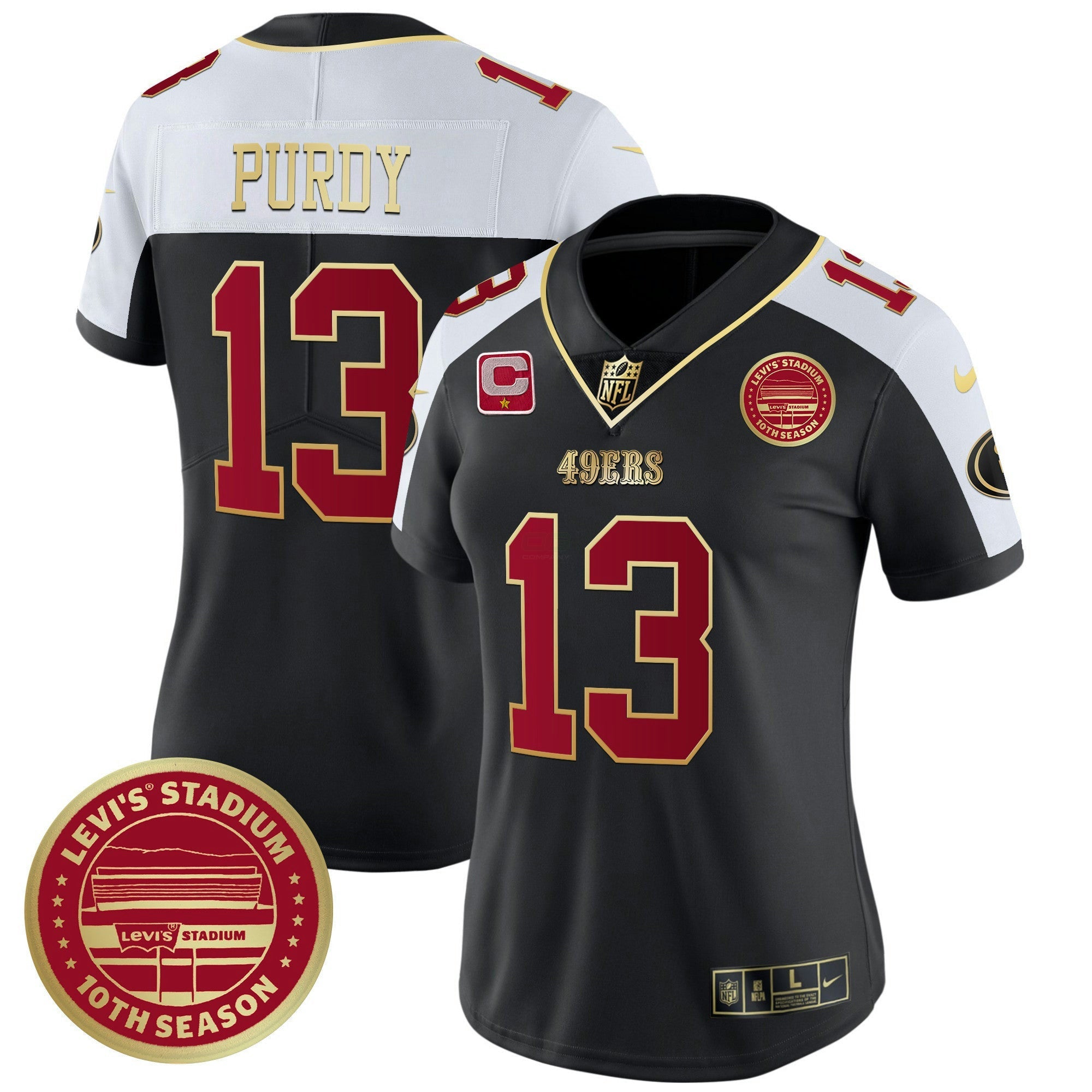 Camisa NFL Women’s Levi’S Stadium 10th Season Patch Vapor Limited Jersey