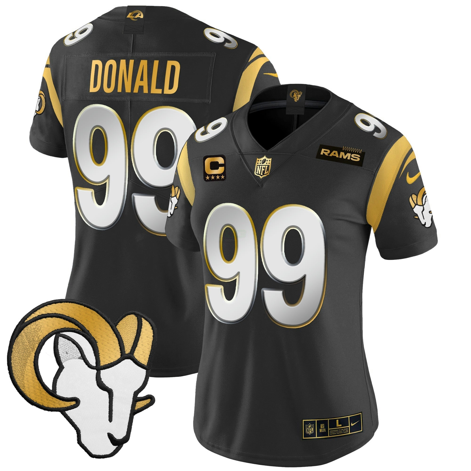 Camisa NFL Women’s Los Angeles 2024 Dourada Vapor Limited Jersey