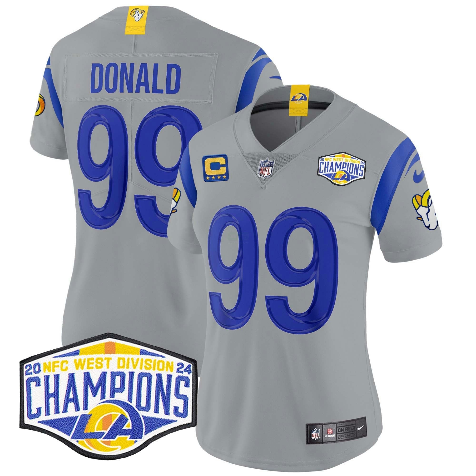Camisa NFL Women’s Los Angeles 2024 NFC West Division Champions Vapor Limited Jersey