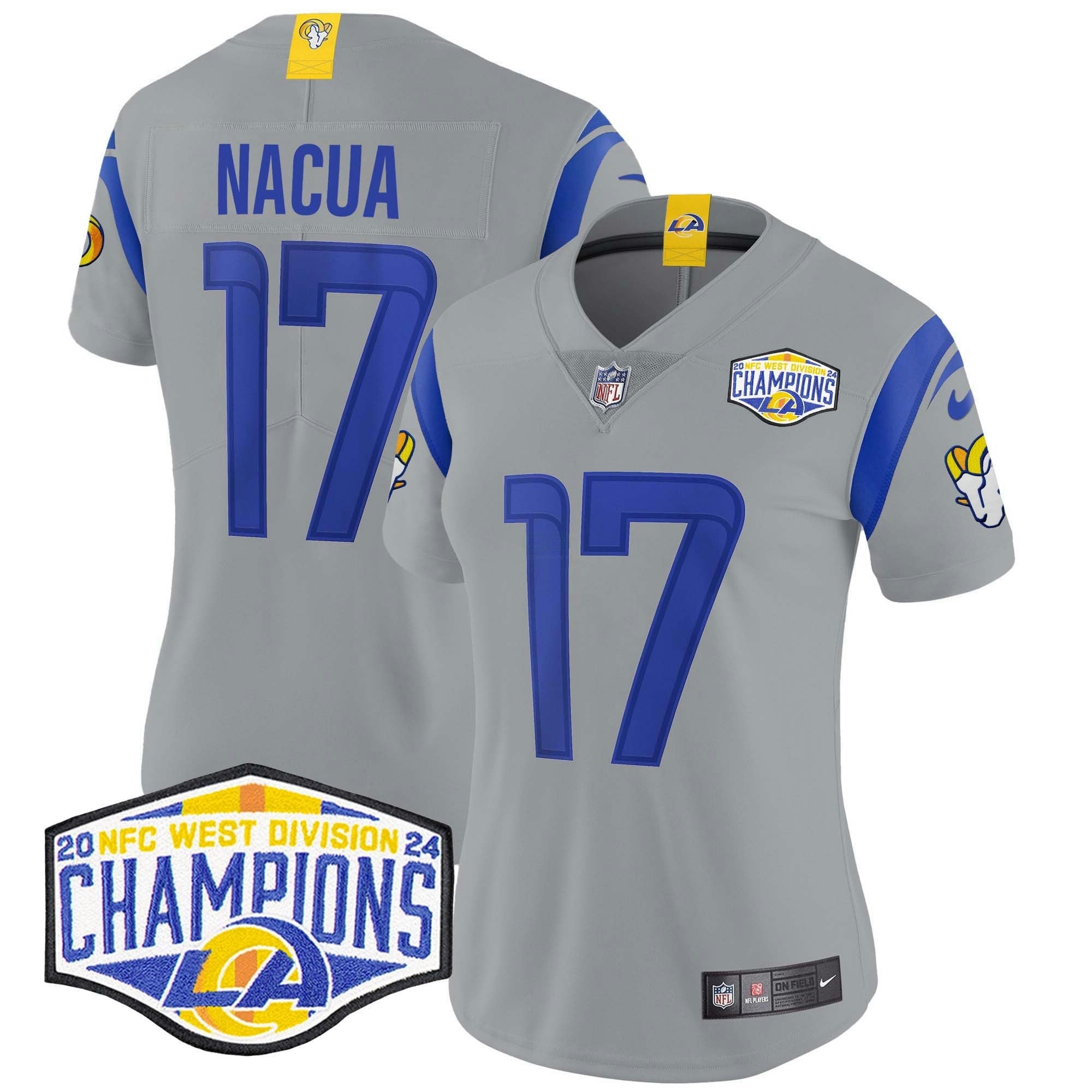 Camisa NFL Women’s Los Angeles 2024 NFC West Division Champions Vapor Limited Jersey