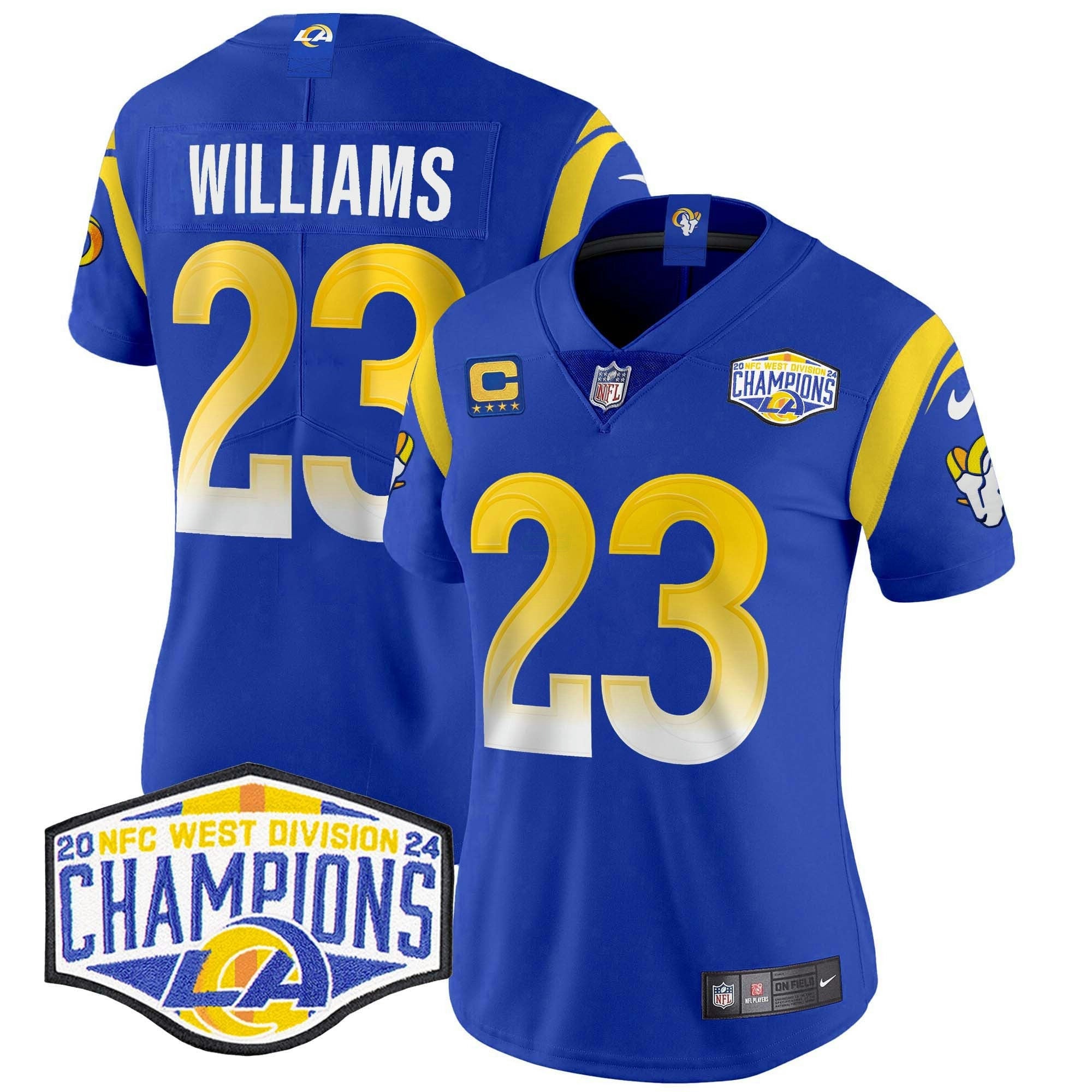Camisa NFL Women’s Los Angeles 2024 NFC West Division Champions Vapor Limited Jersey