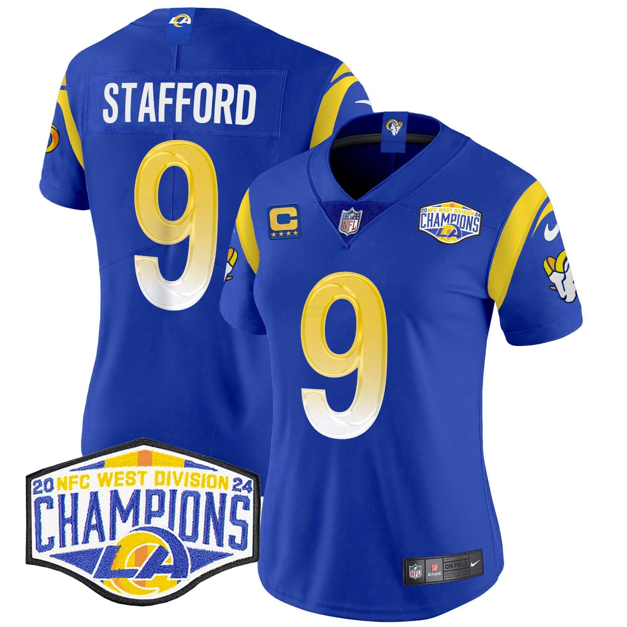 Camisa NFL Women’s Los Angeles 2024 NFC West Division Champions Vapor Limited Jersey