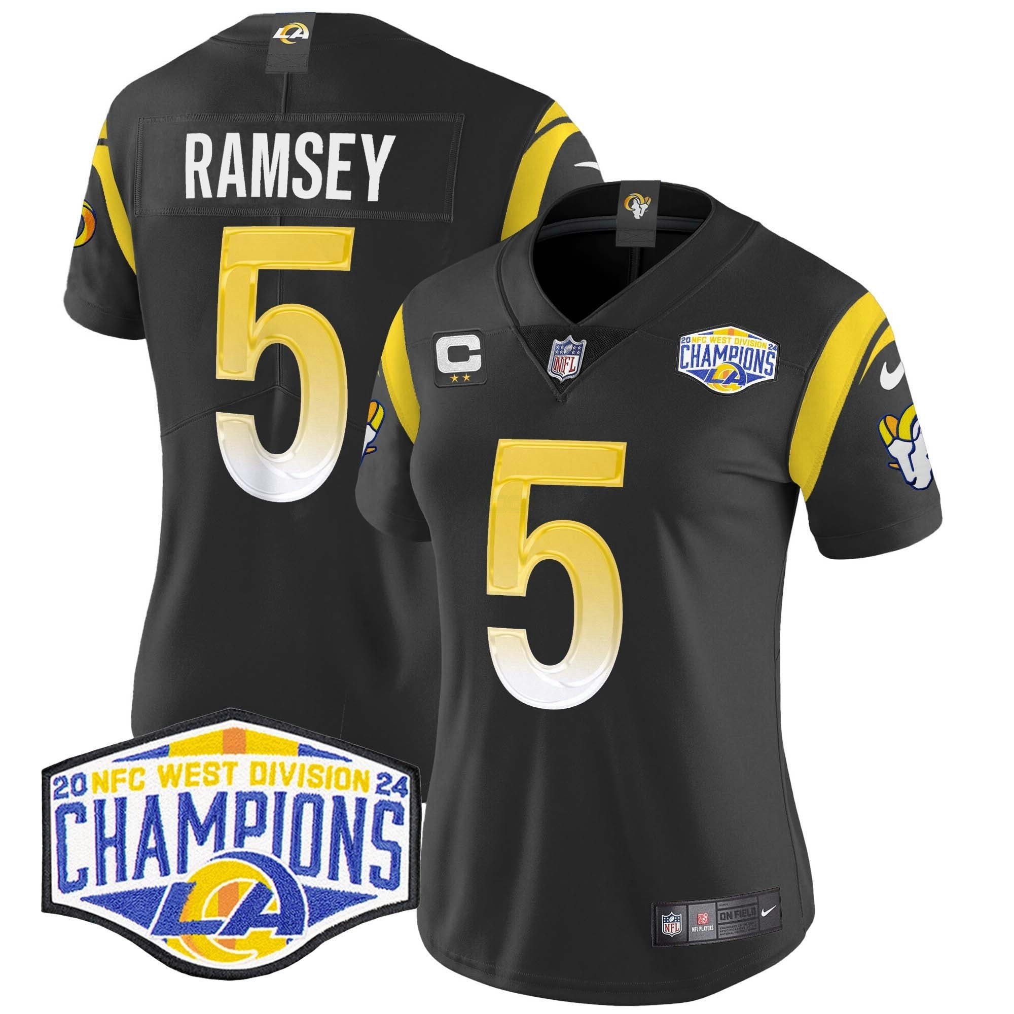 Camisa NFL Women’s Los Angeles 2024 NFC West Division Champions Vapor Limited Jersey