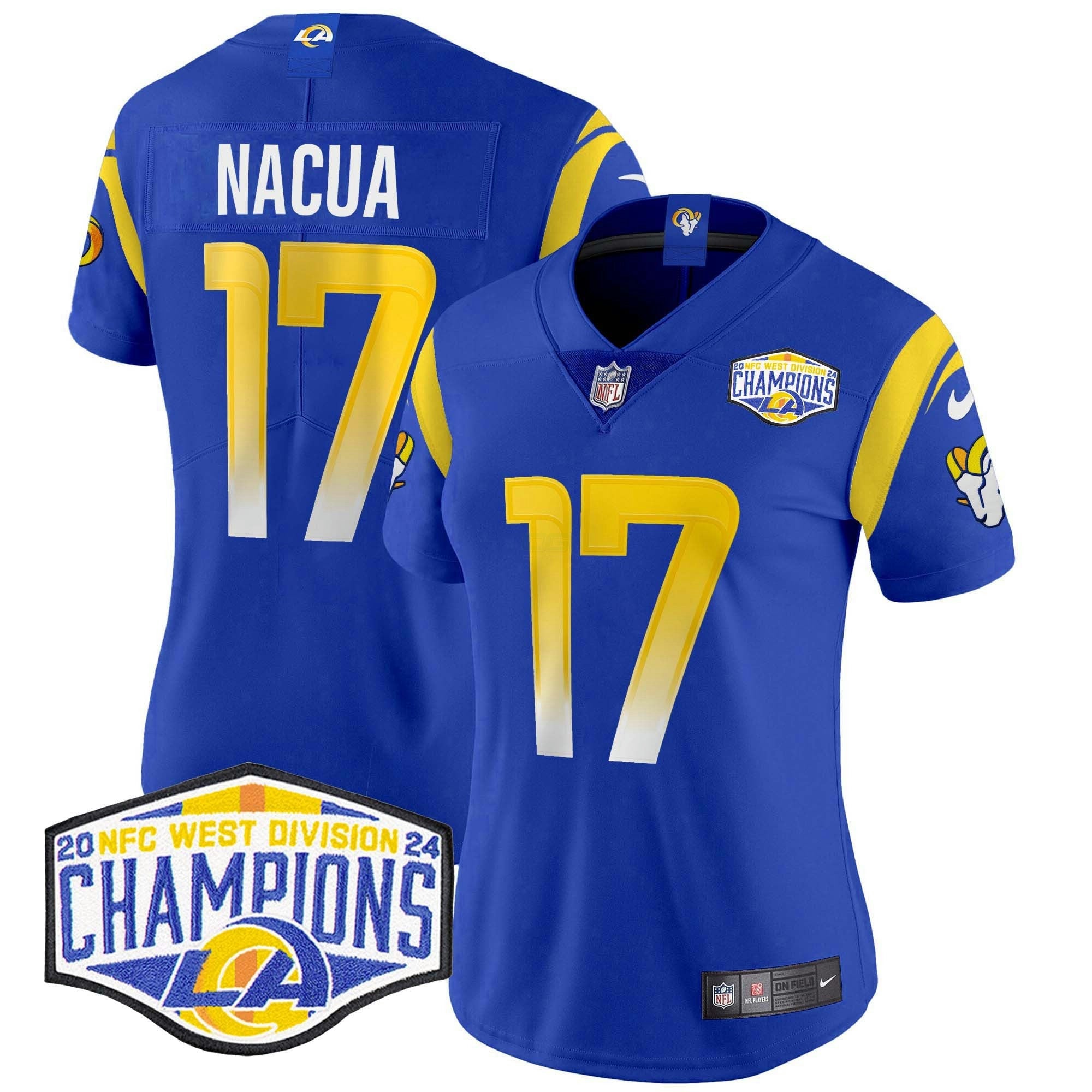 Camisa NFL Women’s Los Angeles 2024 NFC West Division Champions Vapor Limited Jersey