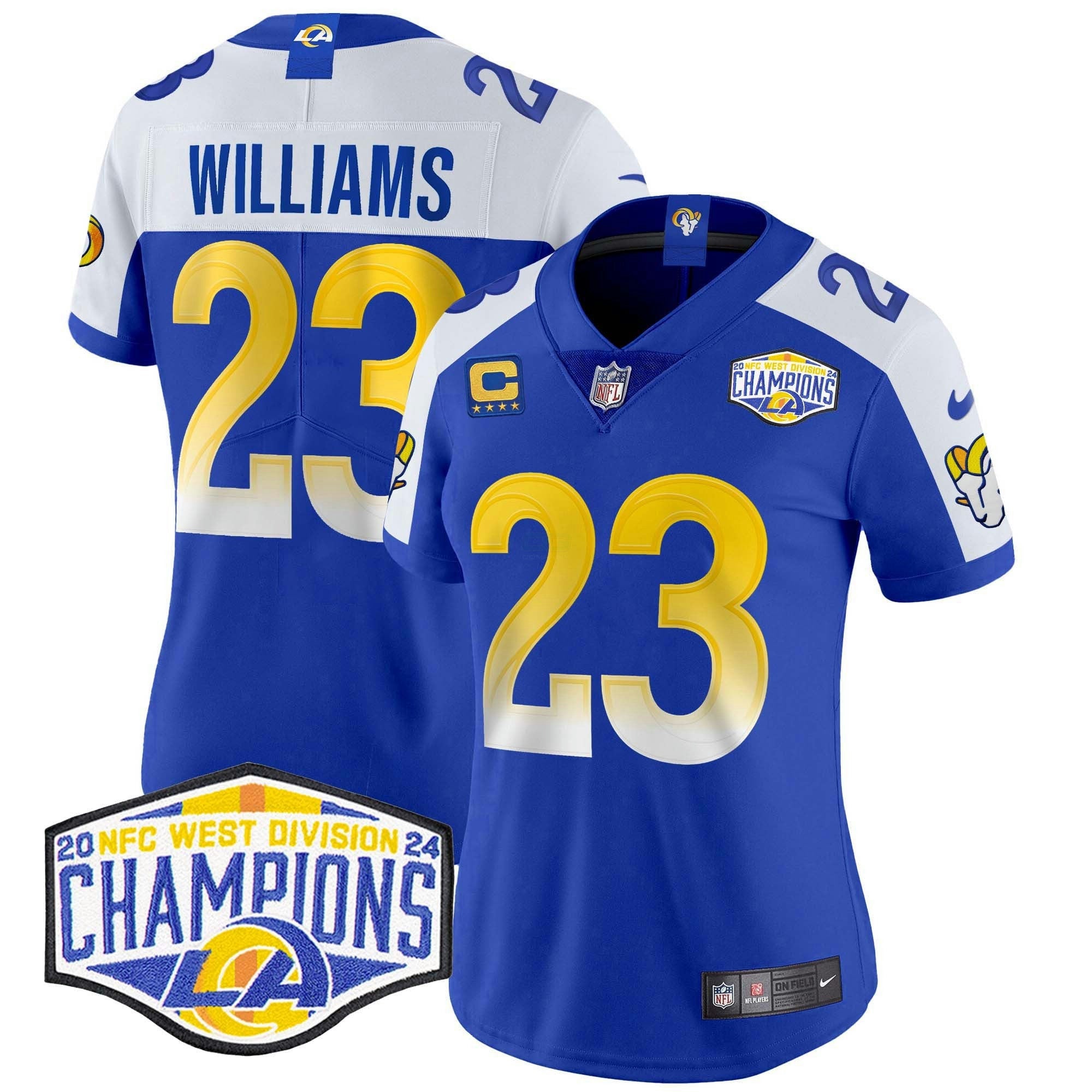 Camisa NFL Women’s Los Angeles 2024 NFC West Division Champions Vapor Limited Jersey