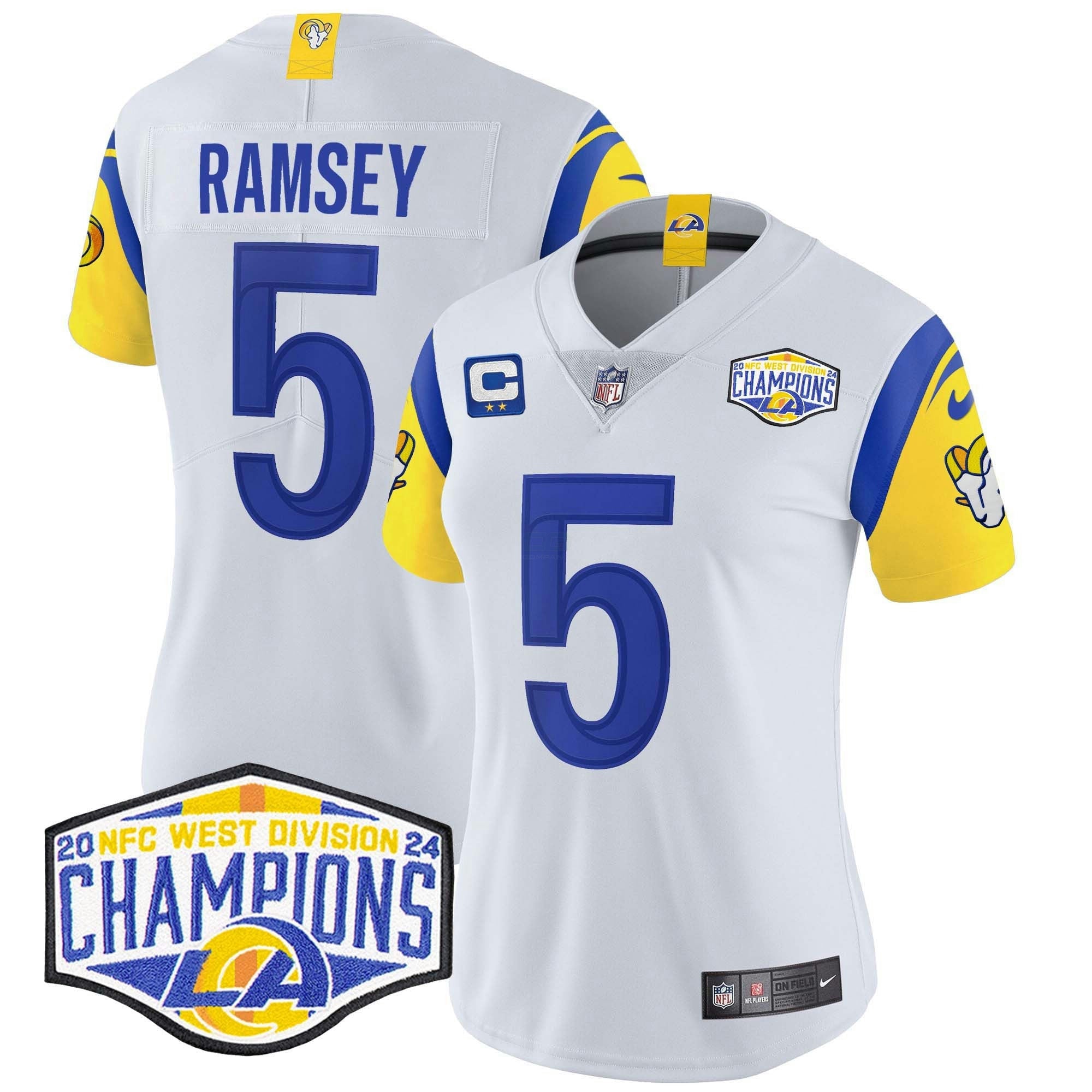 Camisa NFL Women’s Los Angeles 2024 NFC West Division Champions Vapor Limited Jersey