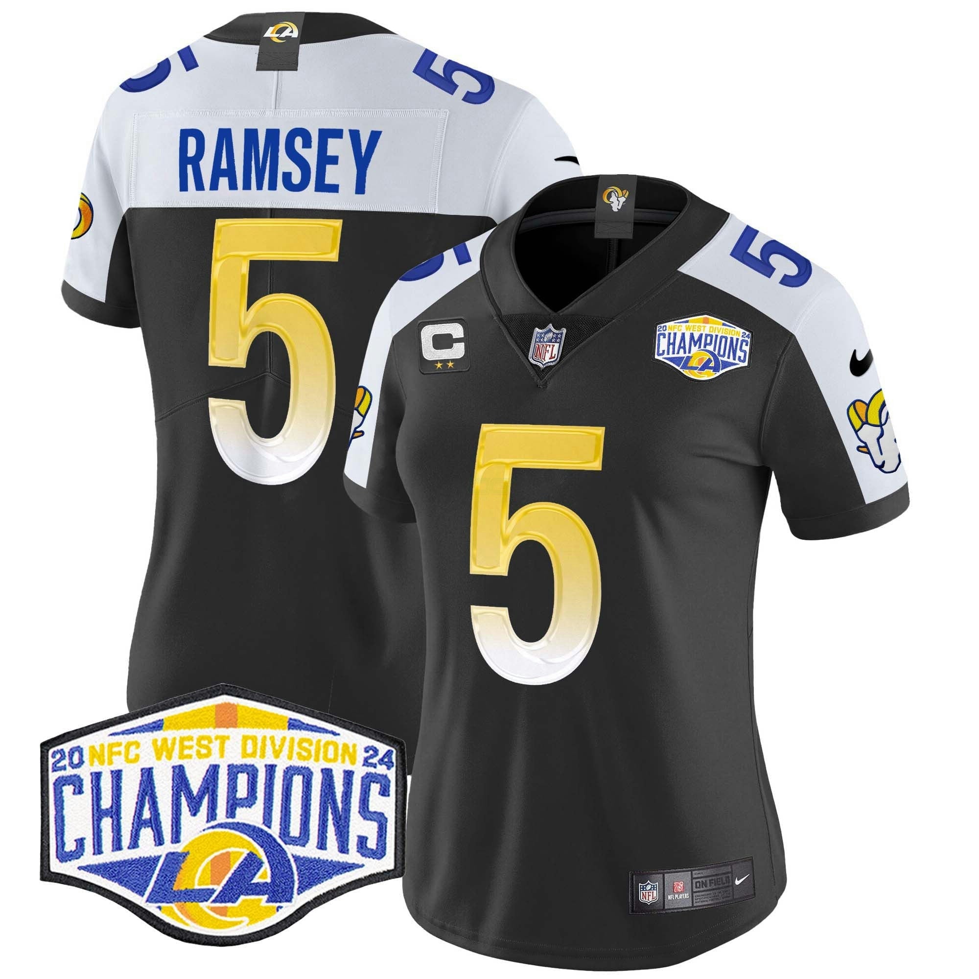 Camisa NFL Women’s Los Angeles 2024 NFC West Division Champions Vapor Limited Jersey