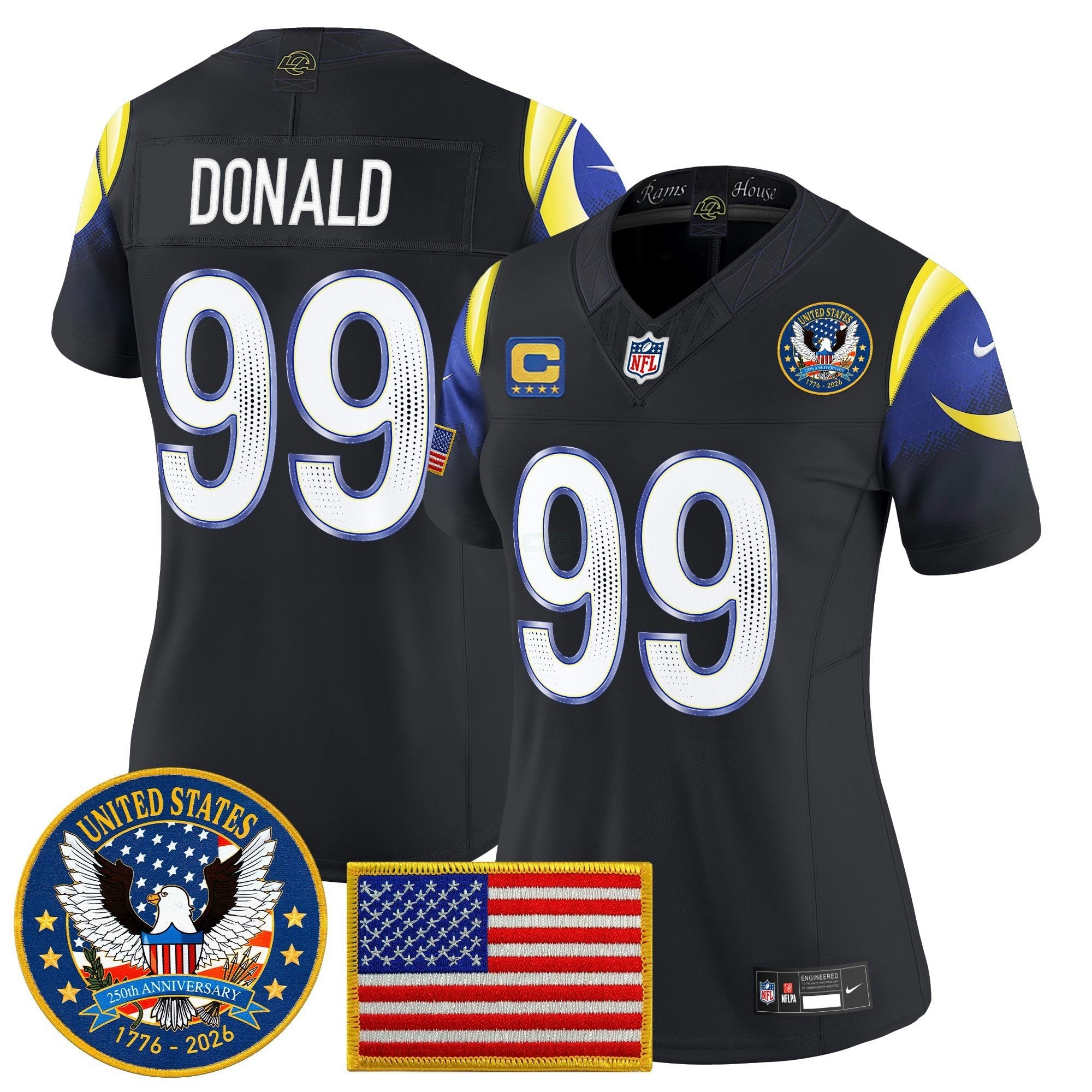Camisa NFL Women’s Los Angeles 2025 “United States 250th Anniversary Patch” Vapor Limited Jersey