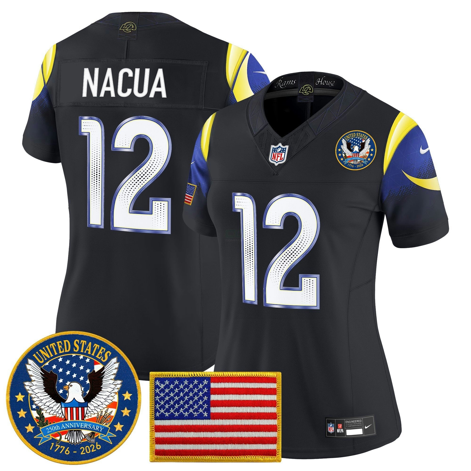 Camisa NFL Women’s Los Angeles 2025 “United States 250th Anniversary Patch” Vapor Limited Jersey