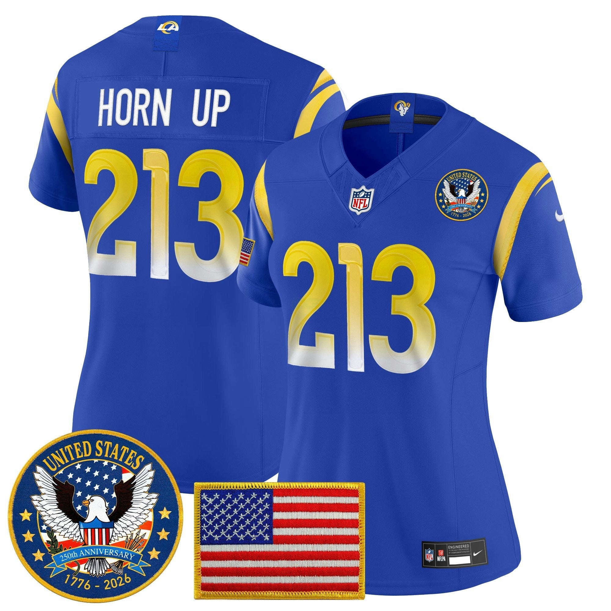 Camisa NFL Women’s Los Angeles 2025 “United States 250th Anniversary Patch” Vapor Limited Jersey
